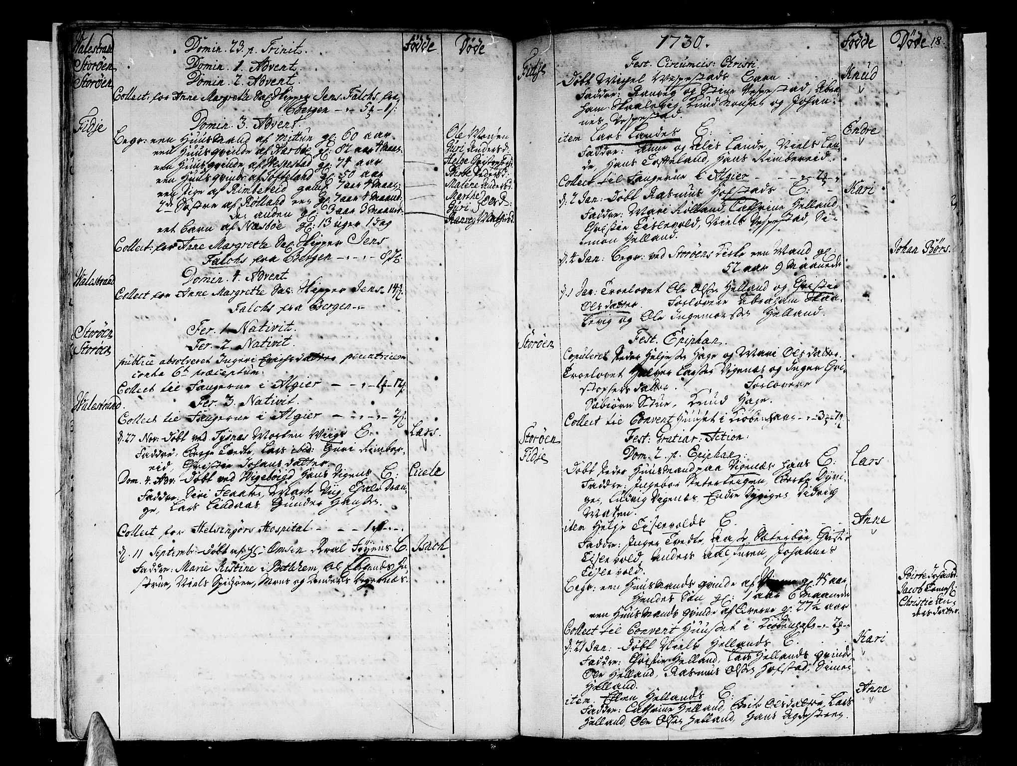 Stord sokneprestembete, SAB/A-78201/H/Haa: Parish register (official) no. A 1, 1725-1744, p. 18
