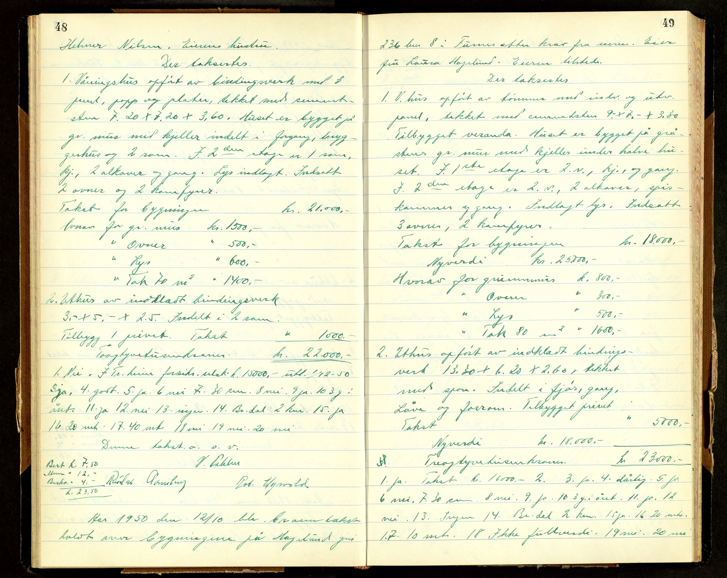 Norges Brannkasse, Furnes, AV/SAH-NBRANF-004/F/L0005: Branntakstprotokoll, 1950-1958, p. 48-49