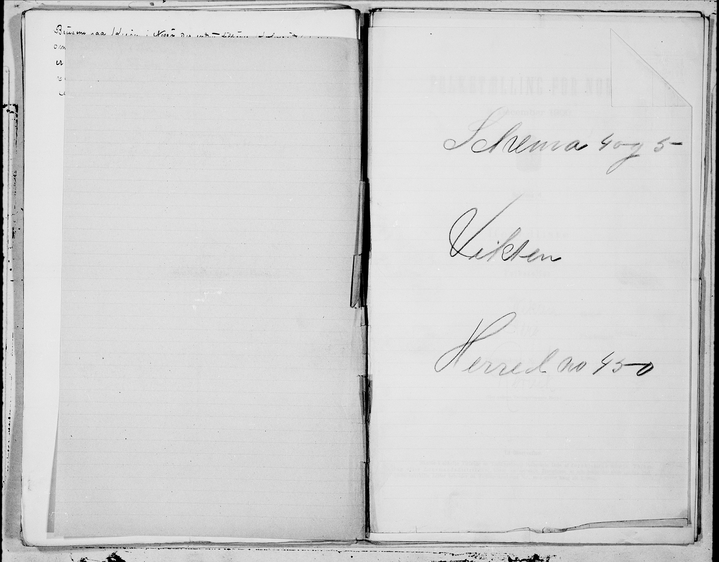 SAT, 1900 census for Vikna, 1900, p. 1