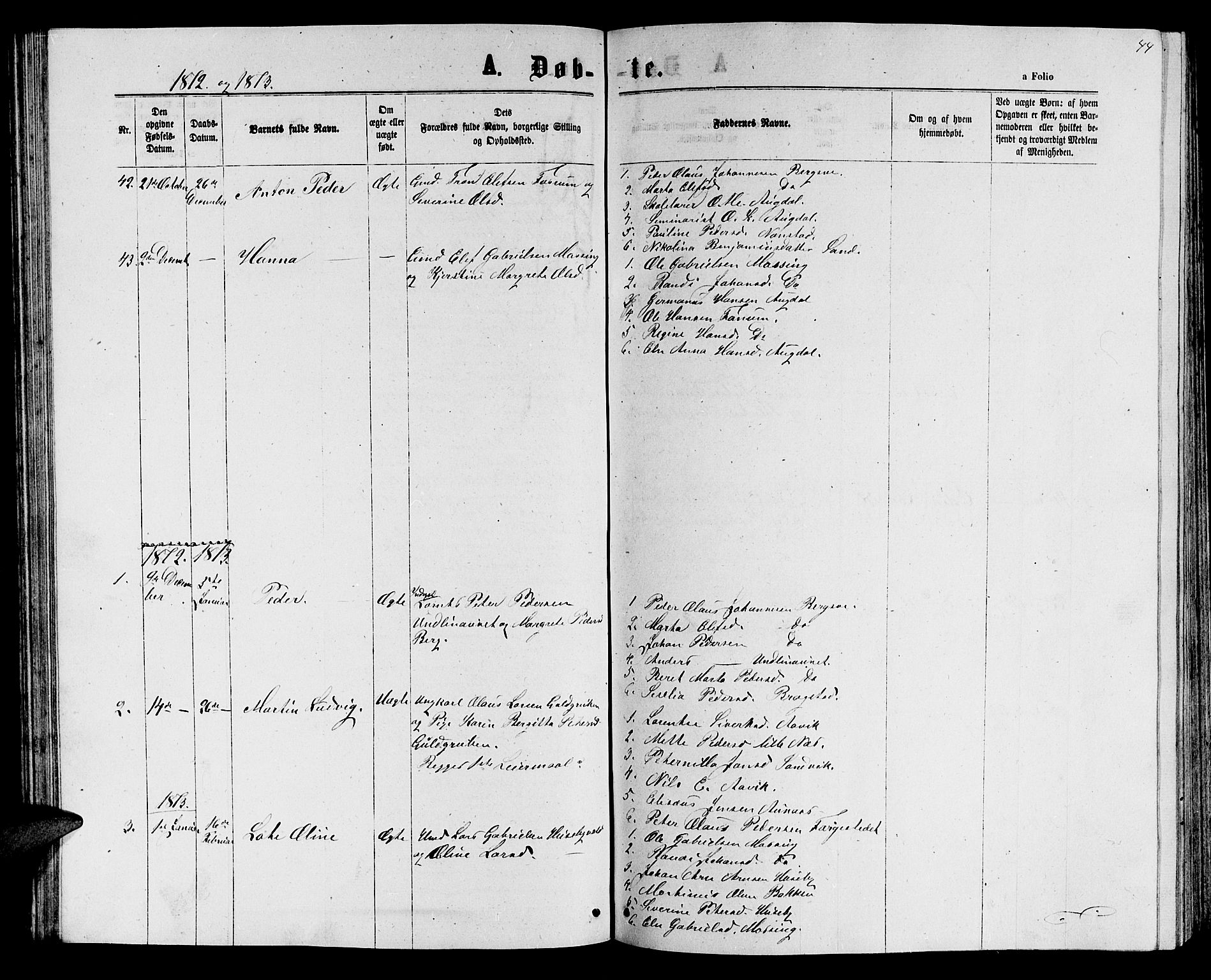 Ministerialprotokoller, klokkerbøker og fødselsregistre - Nord-Trøndelag, SAT/A-1458/714/L0133: Parish register (copy) no. 714C02, 1865-1877, p. 44