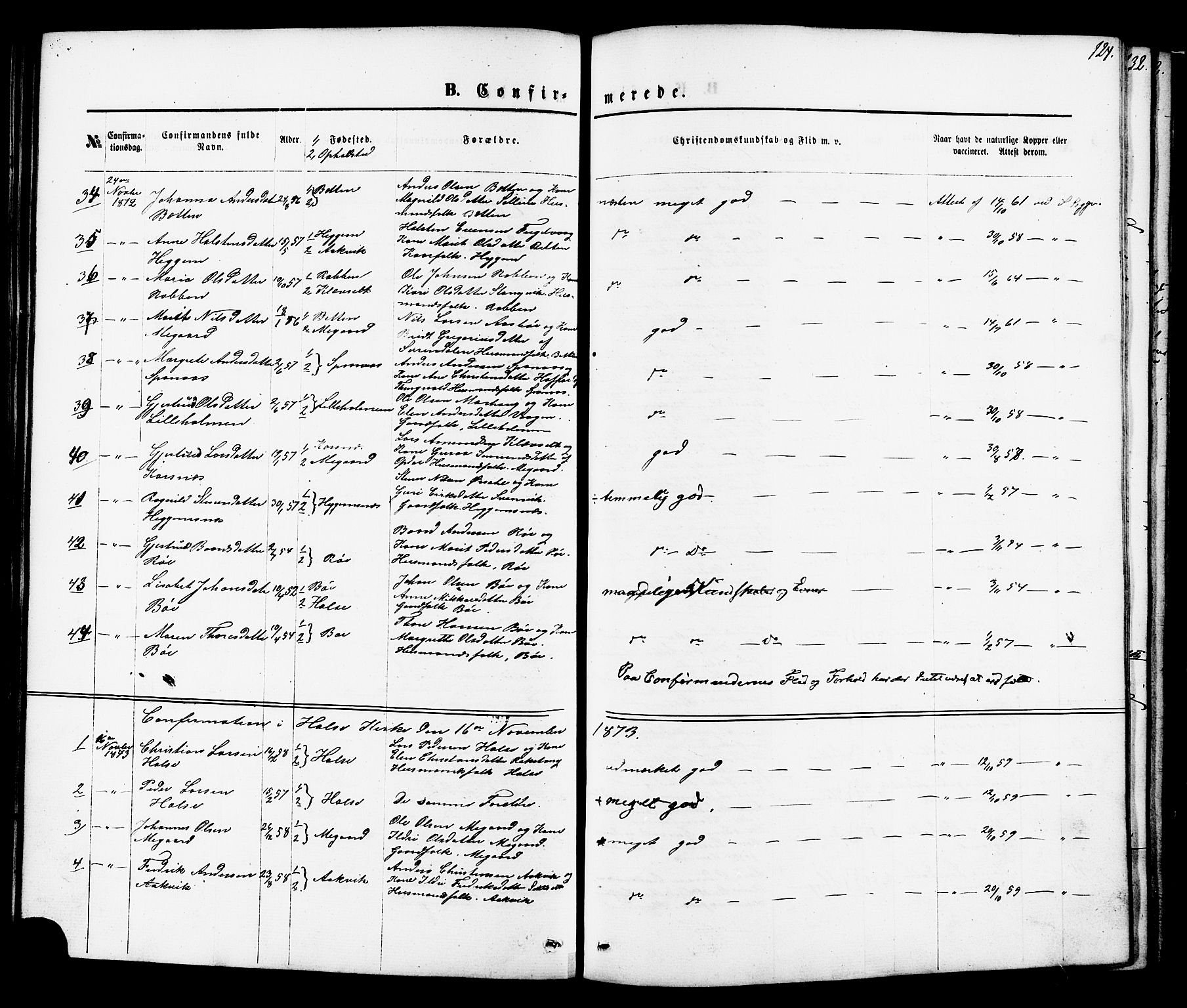 Ministerialprotokoller, klokkerbøker og fødselsregistre - Møre og Romsdal, SAT/A-1454/576/L0884: Parish register (official) no. 576A02, 1865-1879, p. 124