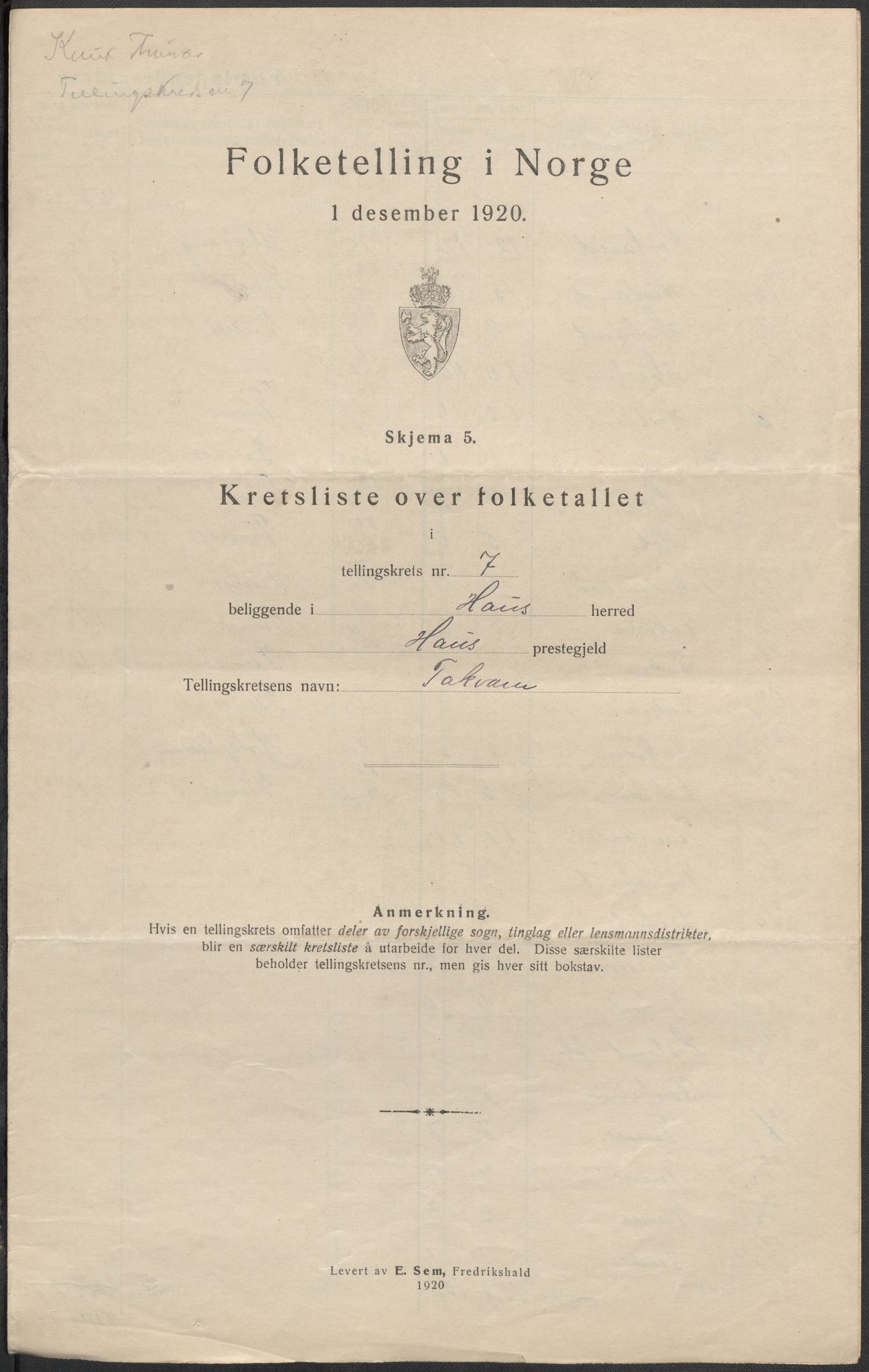 SAB, 1920 census for Haus, 1920, p. 24