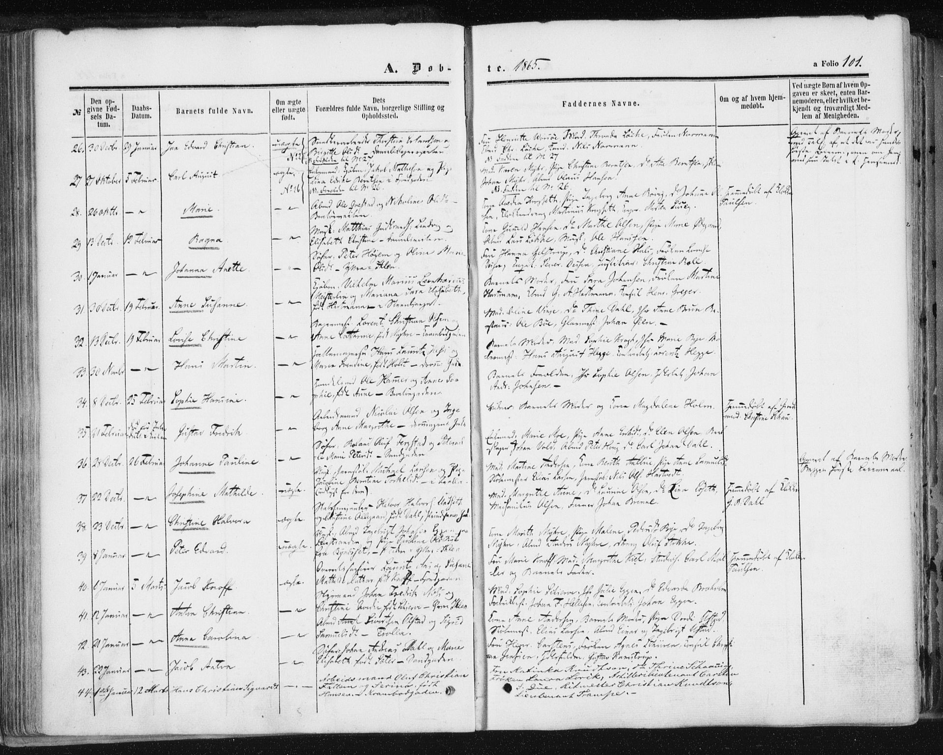 Ministerialprotokoller, klokkerbøker og fødselsregistre - Sør-Trøndelag, SAT/A-1456/602/L0115: Parish register (official) no. 602A13, 1860-1872, p. 101