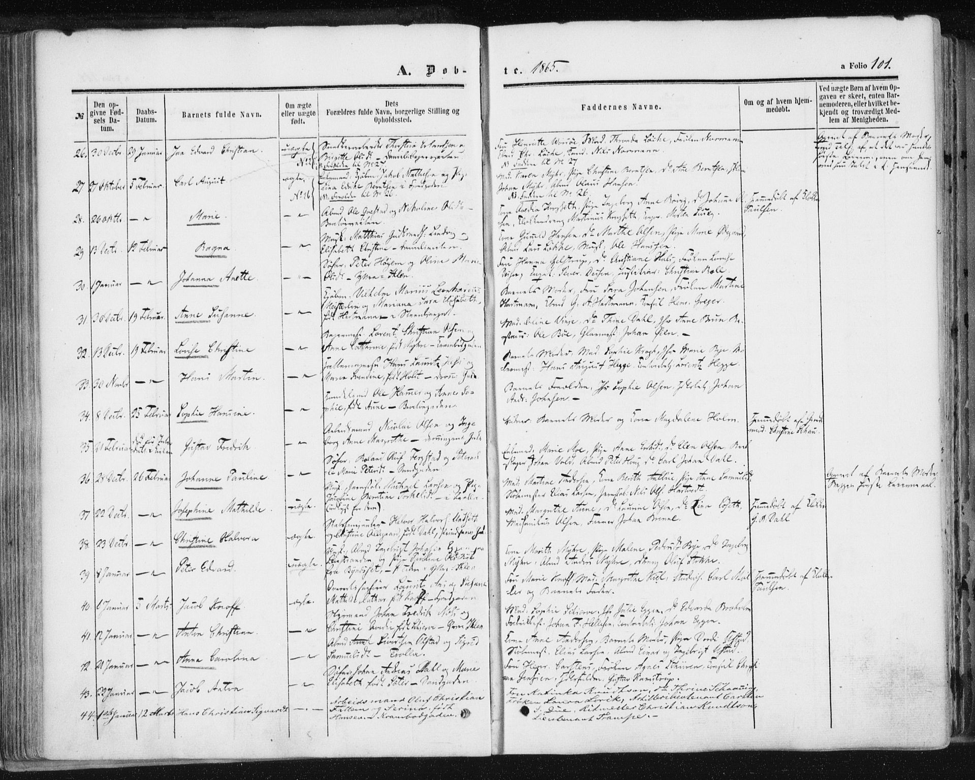 Ministerialprotokoller, klokkerbøker og fødselsregistre - Sør-Trøndelag, AV/SAT-A-1456/602/L0115: Parish register (official) no. 602A13, 1860-1872, p. 101