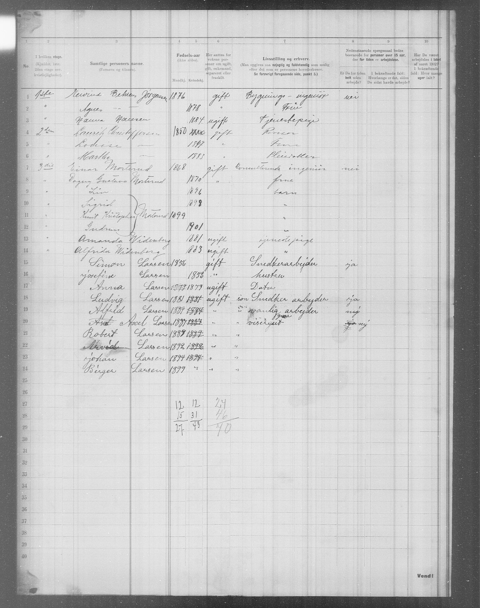 OBA, Municipal Census 1902 for Kristiania, 1902, p. 4278