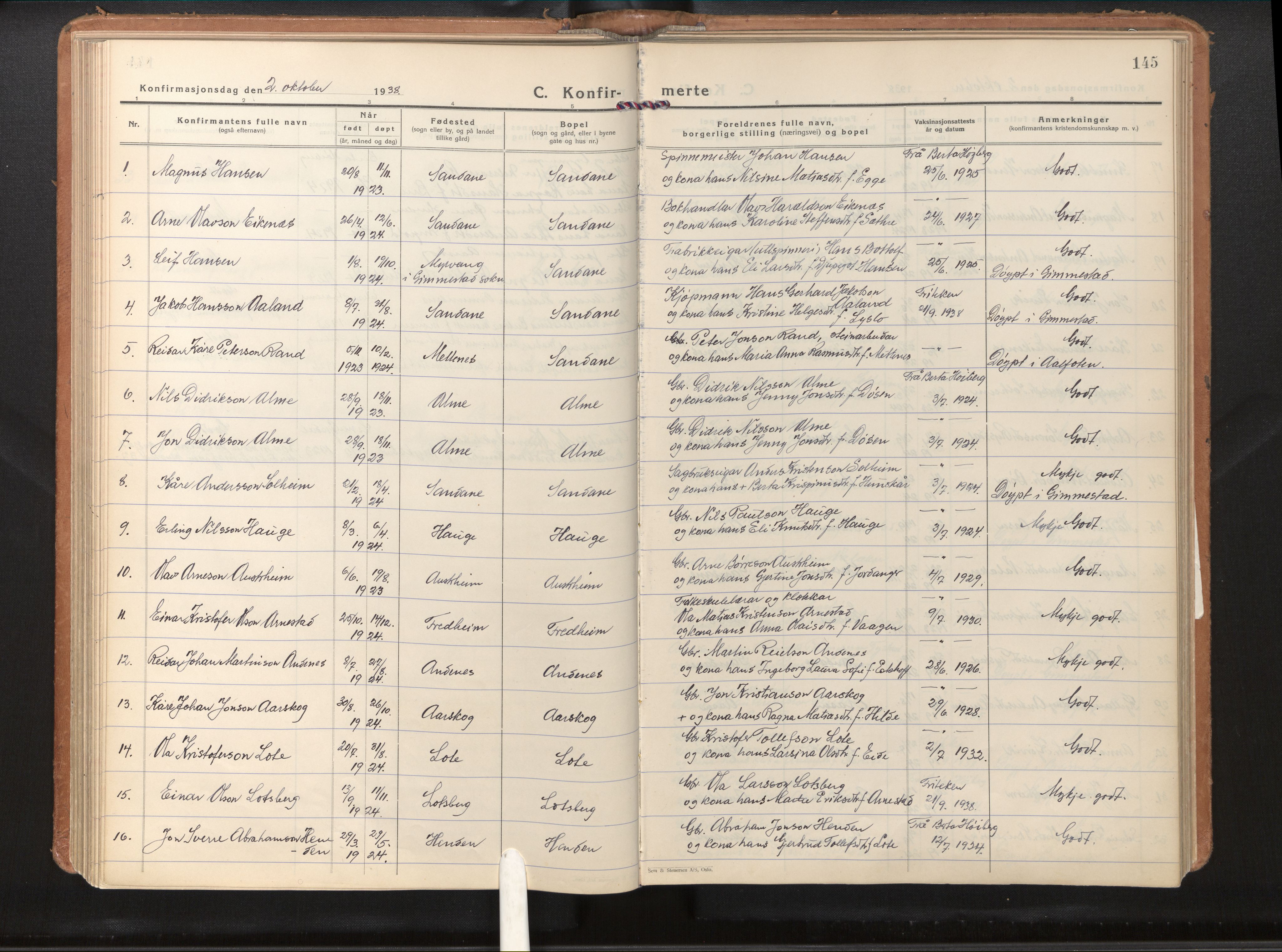 Gloppen sokneprestembete, AV/SAB-A-80101/H/Haa/Haab/L0003: Parish register (official) no. B 3, 1928-1953, p. 144b-145a