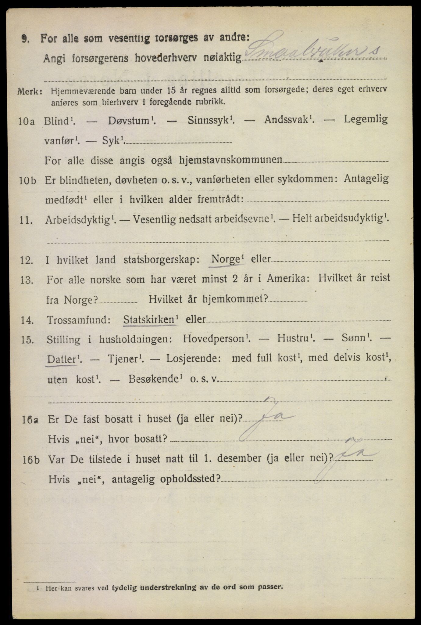 SAKO, 1920 census for Rauland, 1920, p. 2431