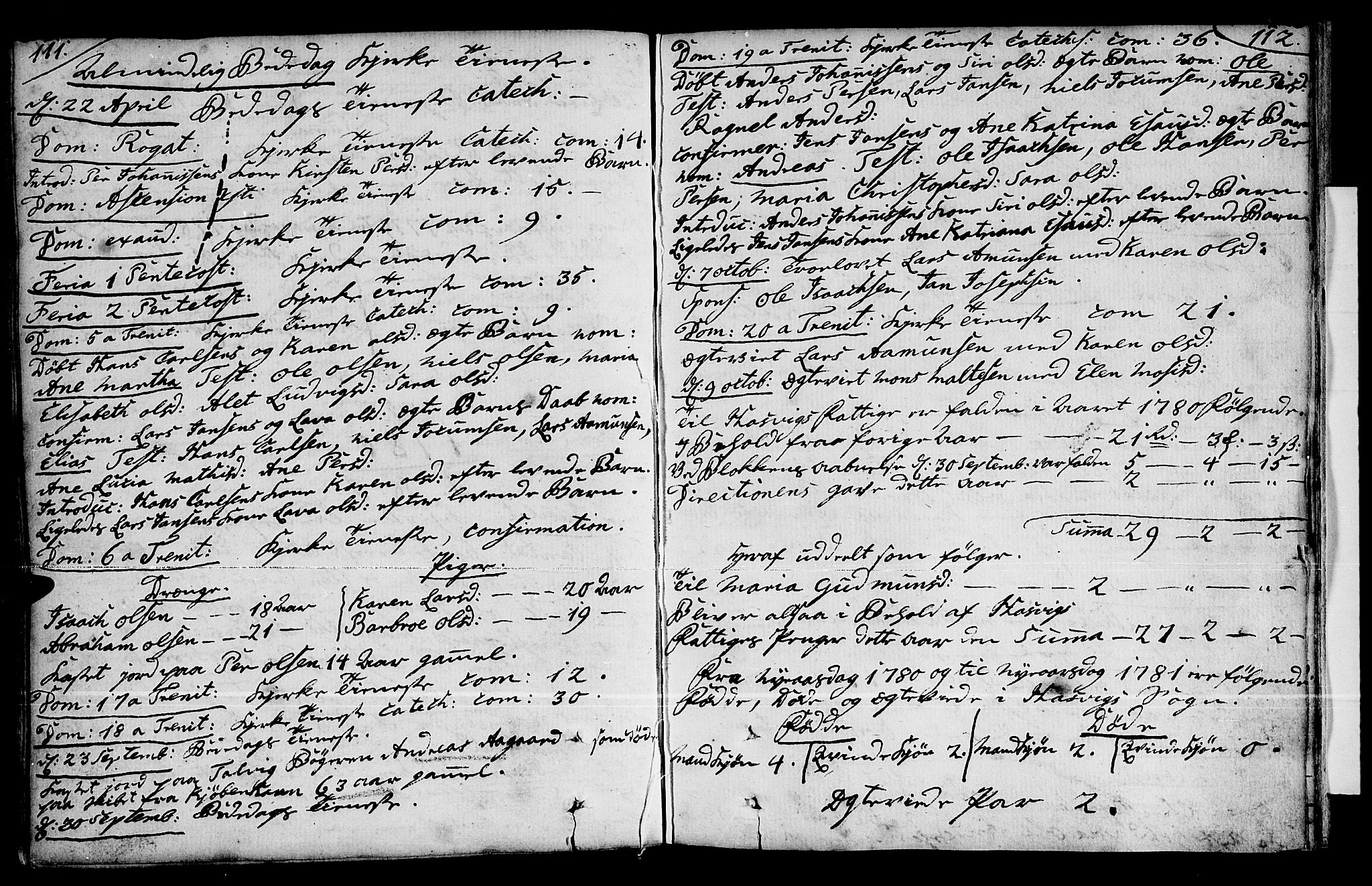 Loppa sokneprestkontor, SATØ/S-1339/H/Ha/L0001kirke: Parish register (official) no. 1 /2, 1753-1784, p. 111-112