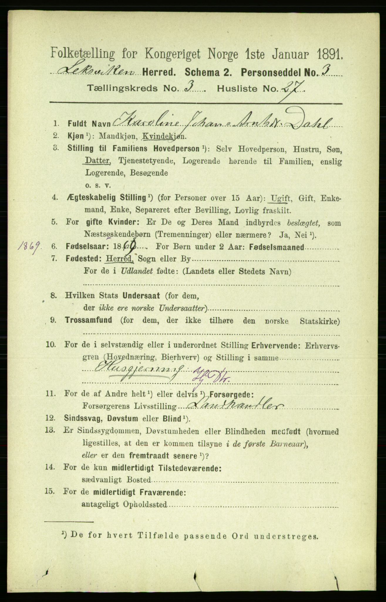RA, 1891 census for 1718 Leksvik, 1891, p. 1342