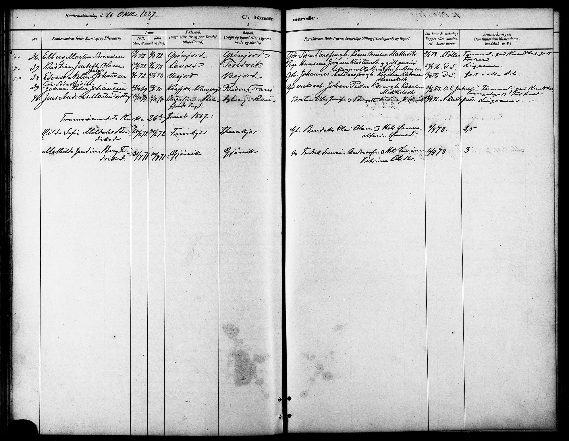 Lenvik sokneprestembete, AV/SATØ-S-1310/H/Ha/Haa/L0011kirke: Parish register (official) no. 11, 1880-1889