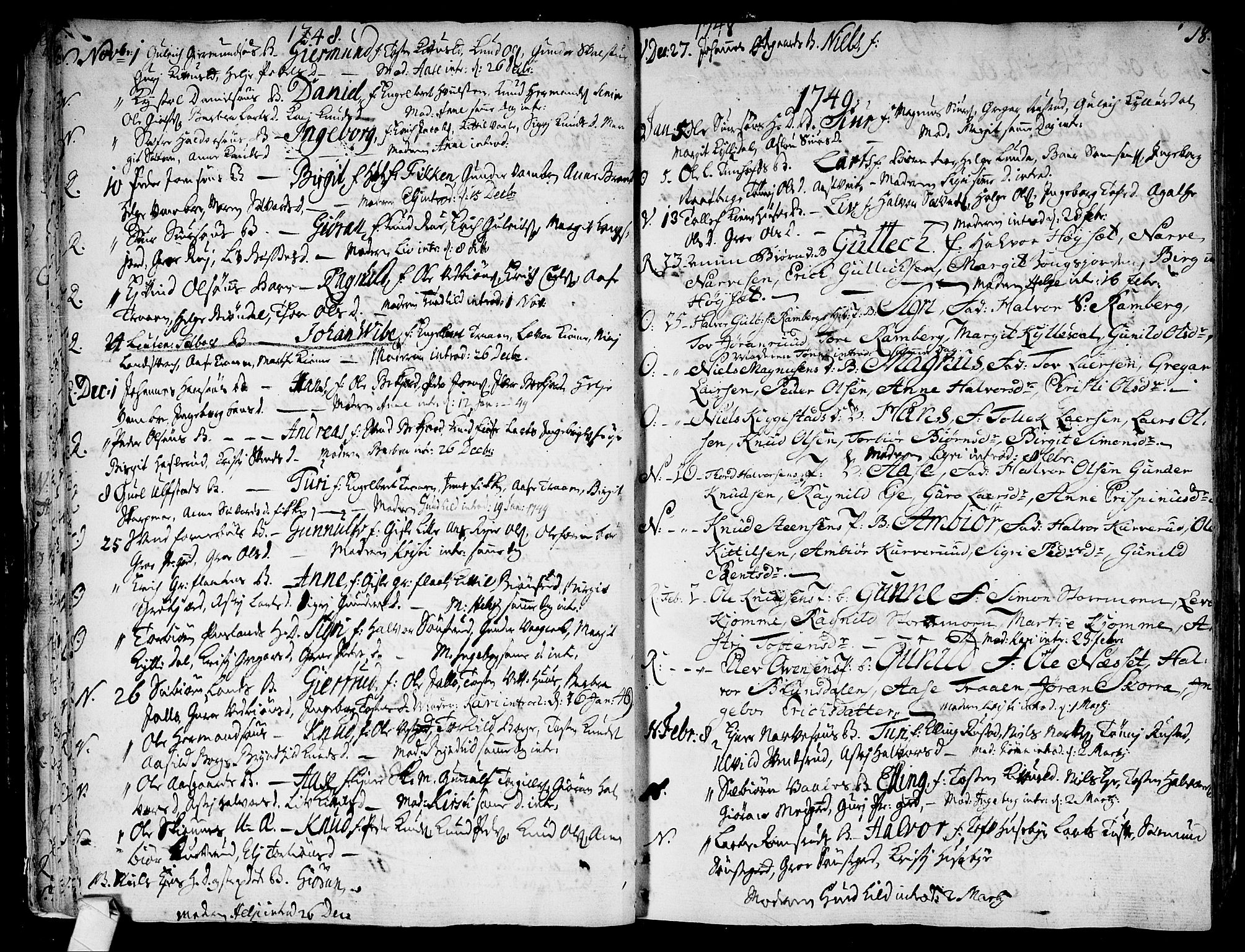 Rollag kirkebøker, SAKO/A-240/F/Fa/L0003: Parish register (official) no. I 3, 1743-1778, p. 18