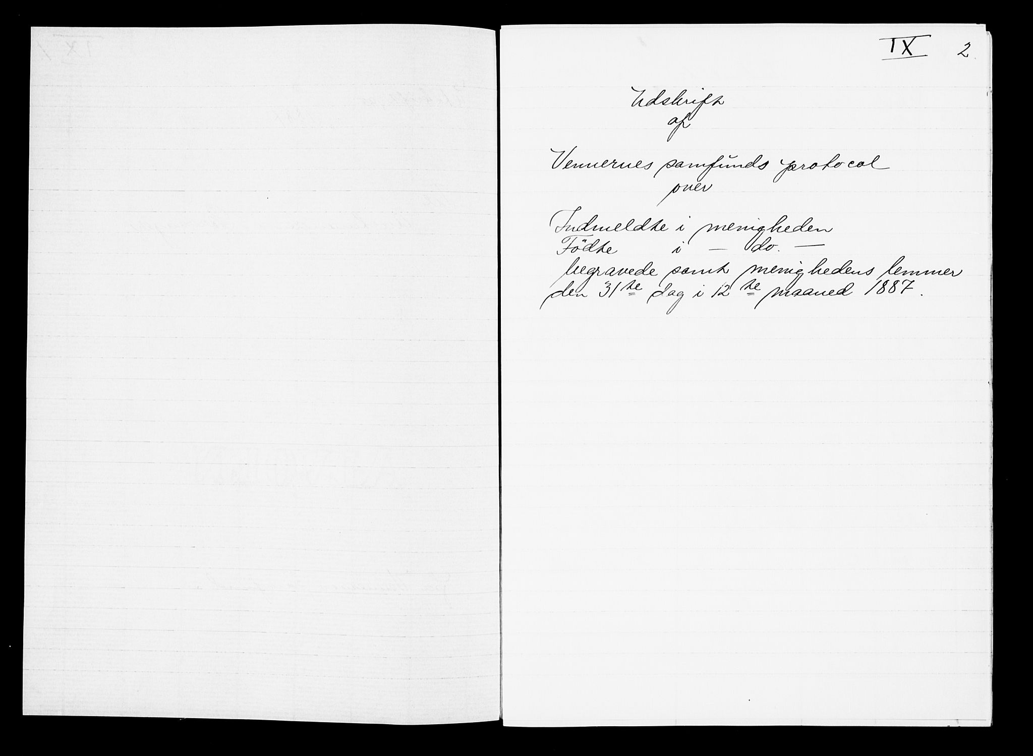 Pa 0160 - Vennenes Samfunn, Stavanger, AV/SAST-A-100269/F: Dissenter register no. -, 1840-1900