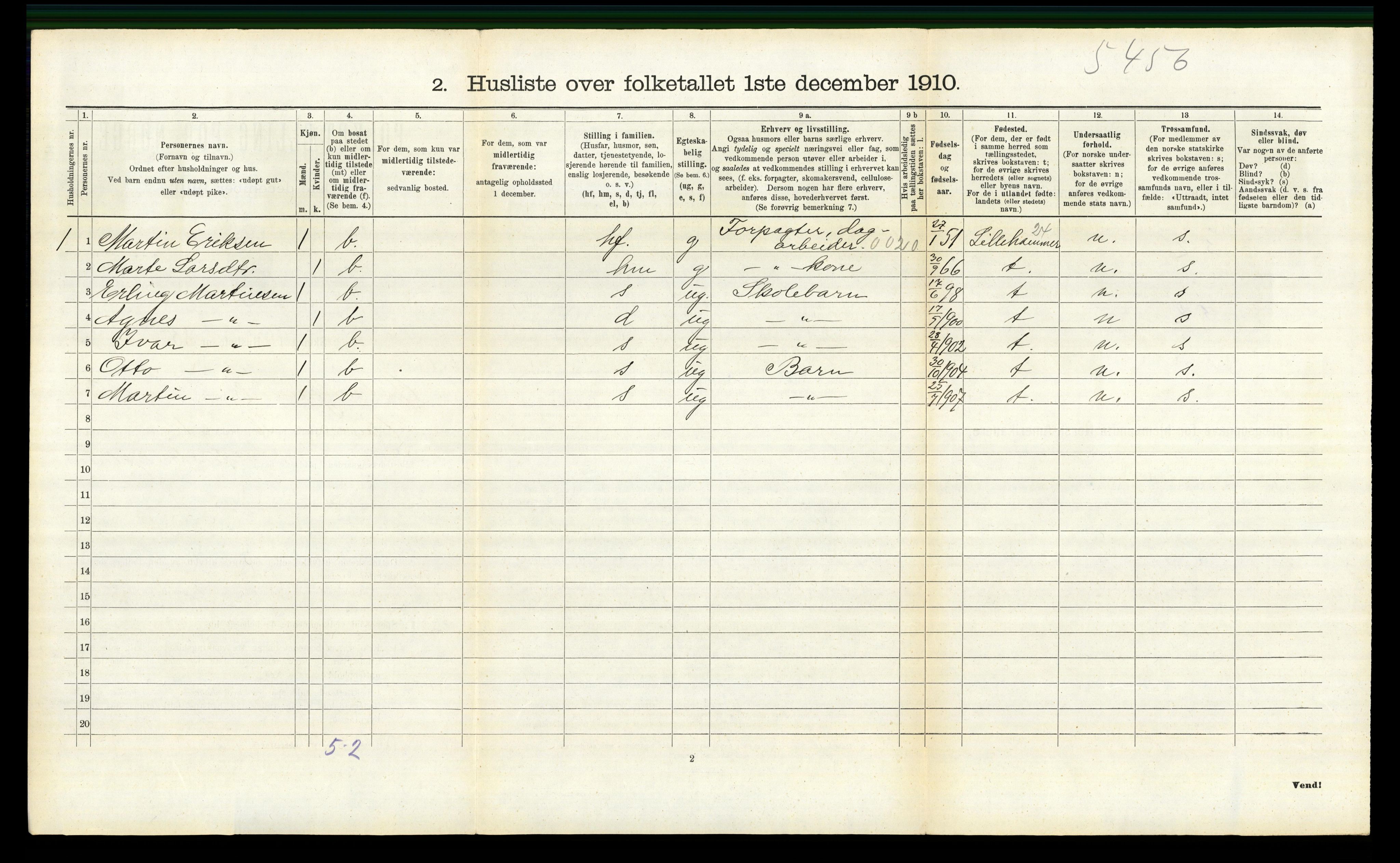 RA, 1910 census for Østre Gausdal, 1910, p. 645