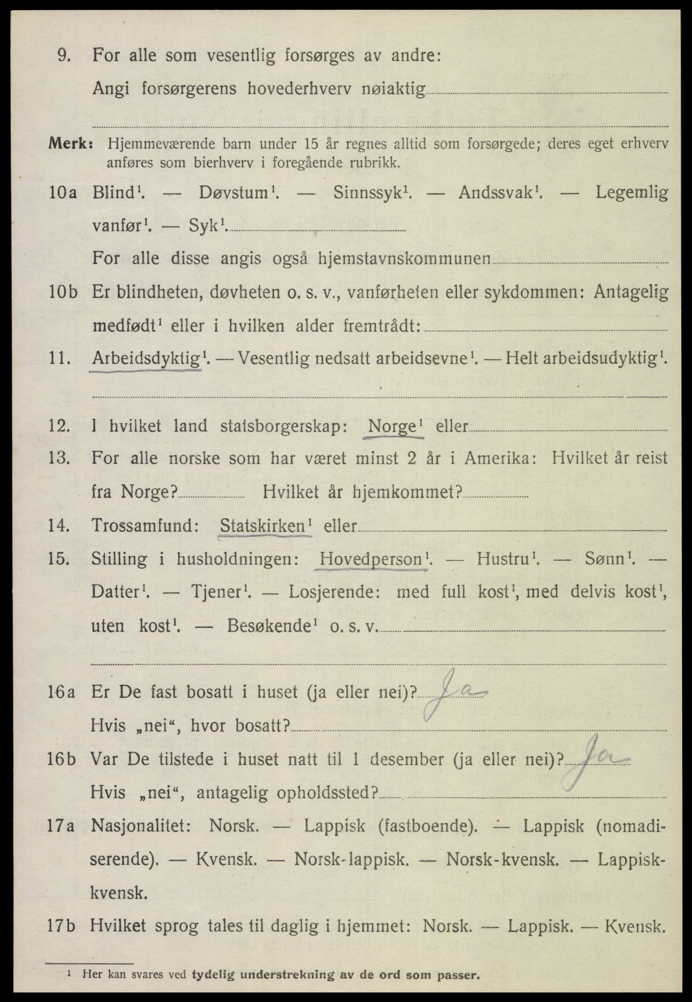 SAT, 1920 census for Høylandet, 1920, p. 2213