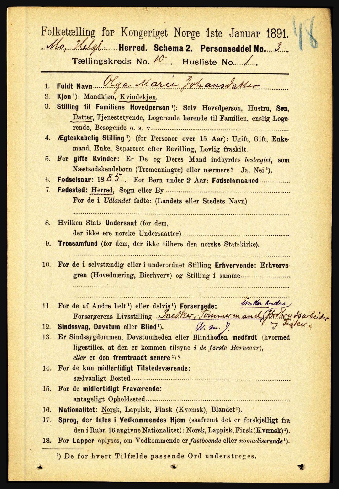 RA, 1891 census for 1833 Mo, 1891, p. 3941