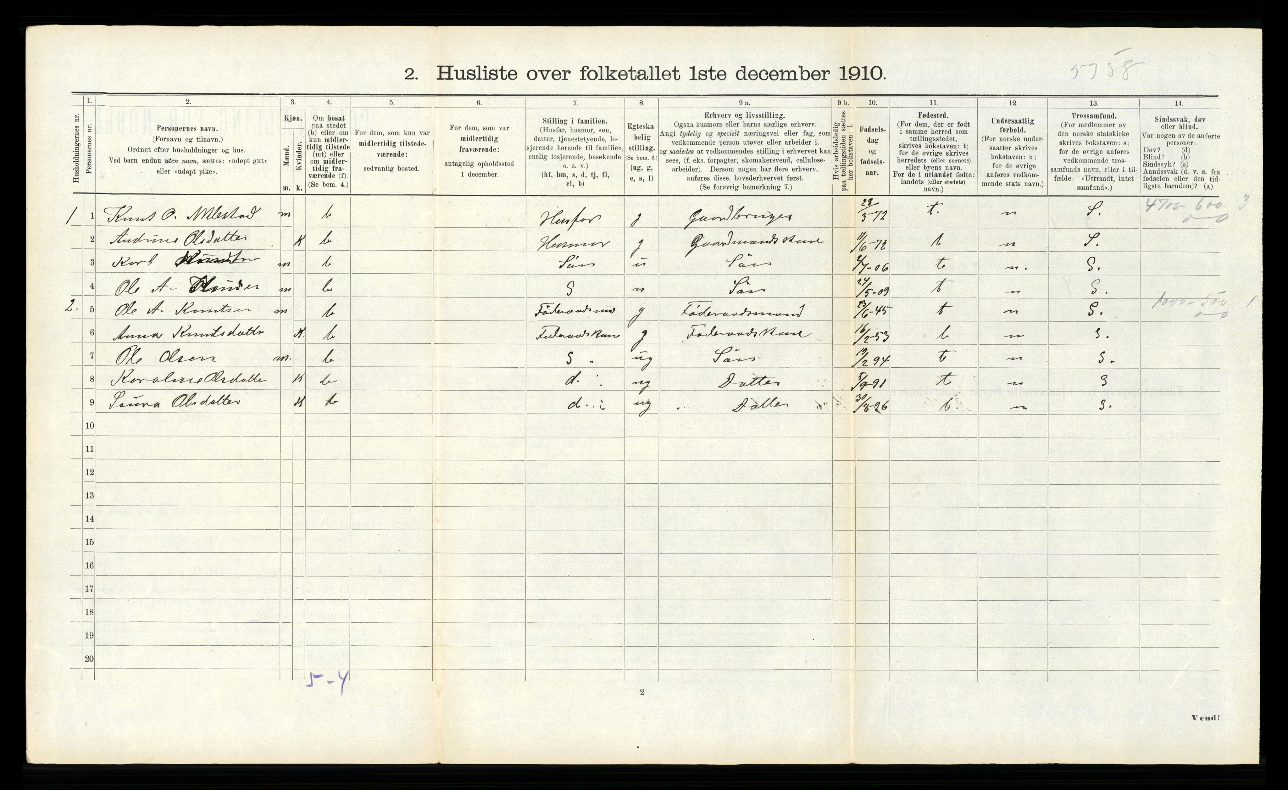 RA, 1910 census for Hjørundfjord, 1910, p. 489