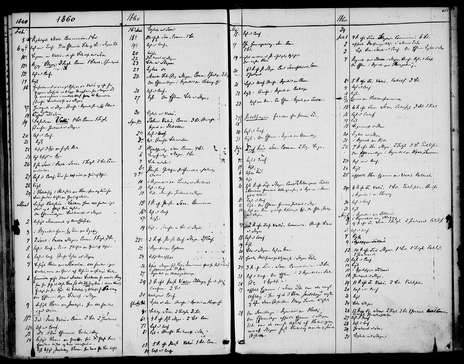 Sem kirkebøker, AV/SAKO-A-5/F/Fa/L0007: Parish register (official) no. I 7, 1856-1865, p. 611