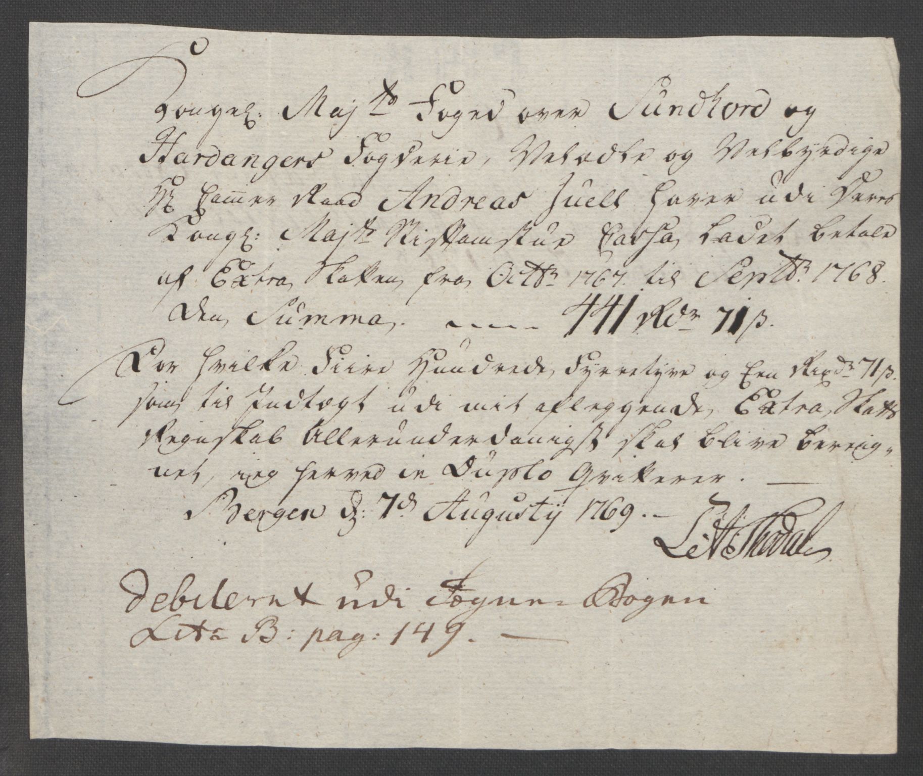 Rentekammeret inntil 1814, Reviderte regnskaper, Fogderegnskap, AV/RA-EA-4092/R48/L3136: Ekstraskatten Sunnhordland og Hardanger, 1762-1772, p. 172