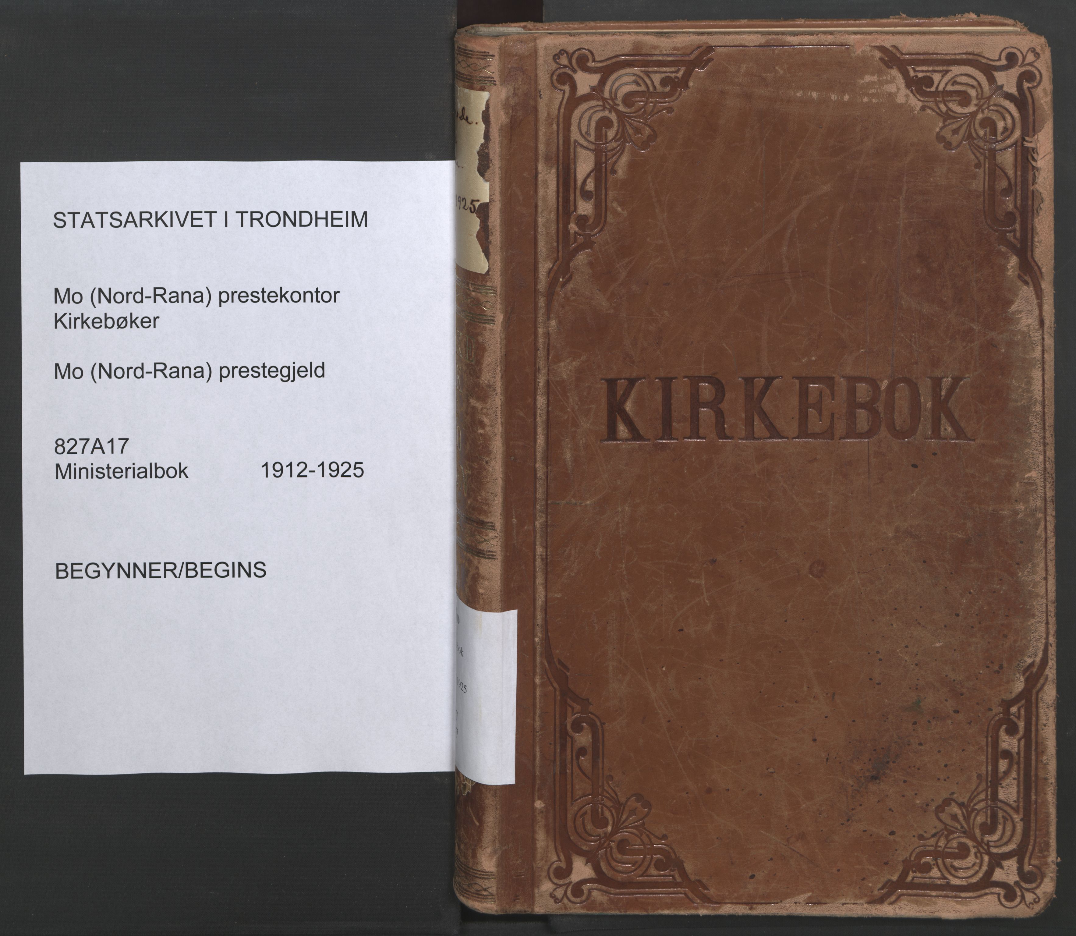 Ministerialprotokoller, klokkerbøker og fødselsregistre - Nordland, SAT/A-1459/827/L0405: Parish register (official) no. 827A17, 1912-1925