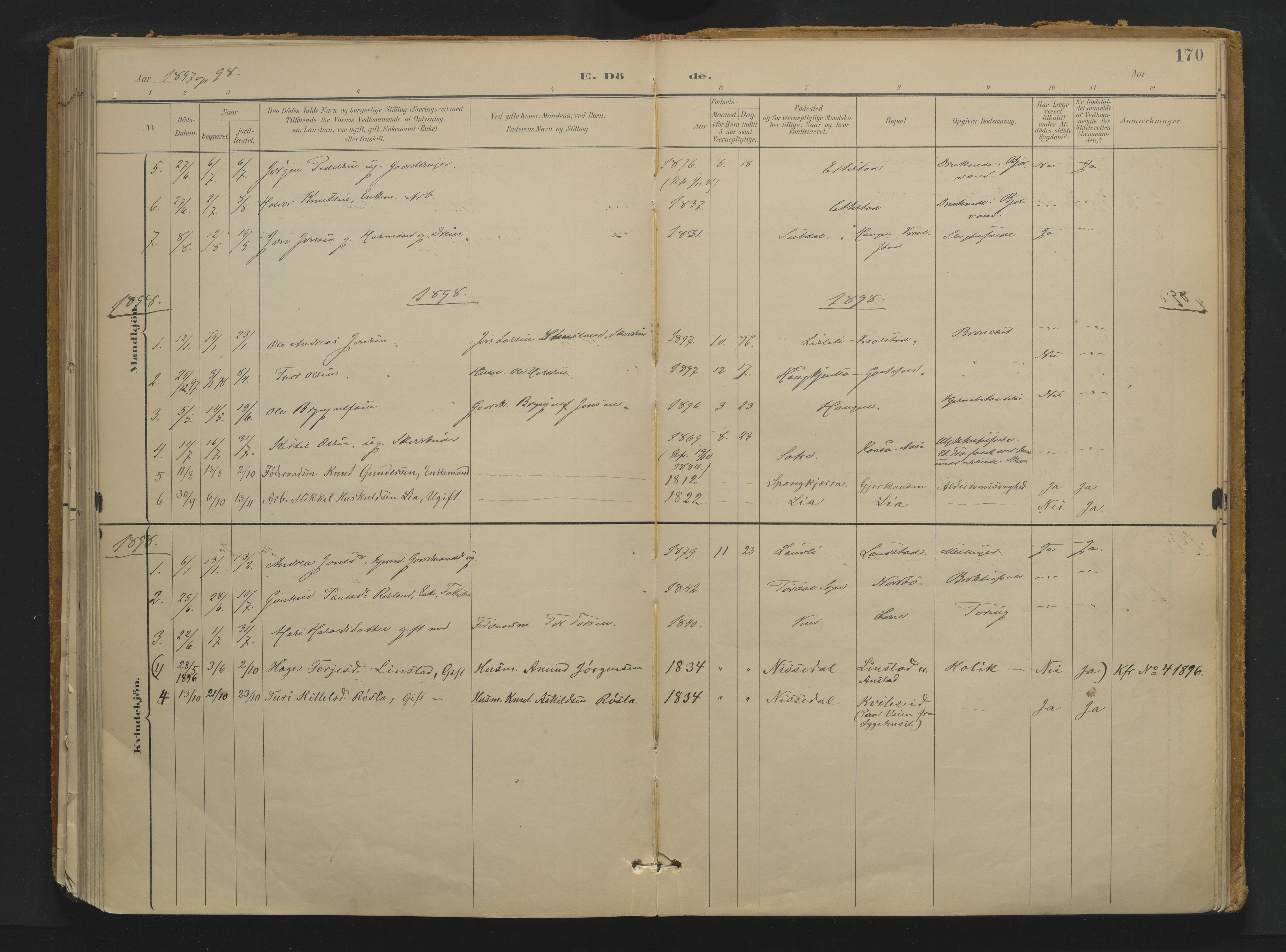 Drangedal kirkebøker, SAKO/A-258/F/Fa/L0013: Parish register (official) no. 13, 1895-1919, p. 170