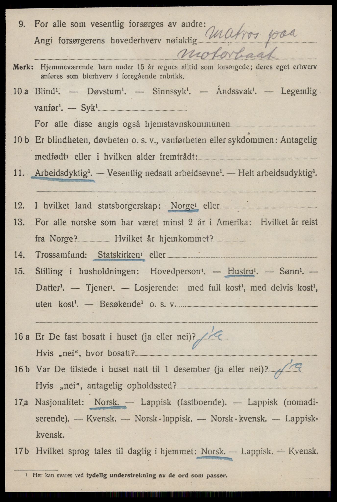 SAT, 1920 census for Jøssund, 1920, p. 3131