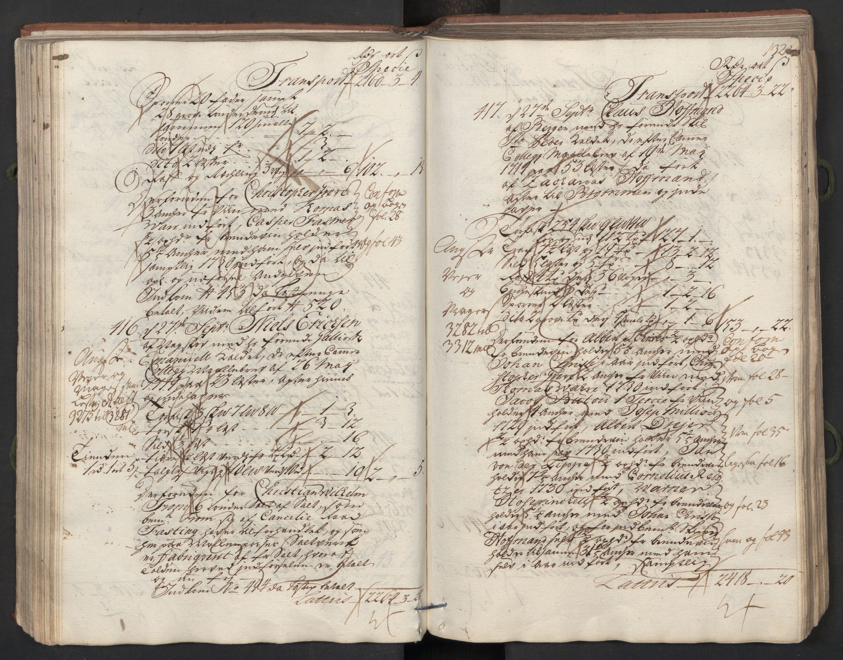 Generaltollkammeret, tollregnskaper, AV/RA-EA-5490/R26/L0017/0001: Tollregnskaper Bergen A / Utgående hovedtollbok, 1731, p. 131b-132a