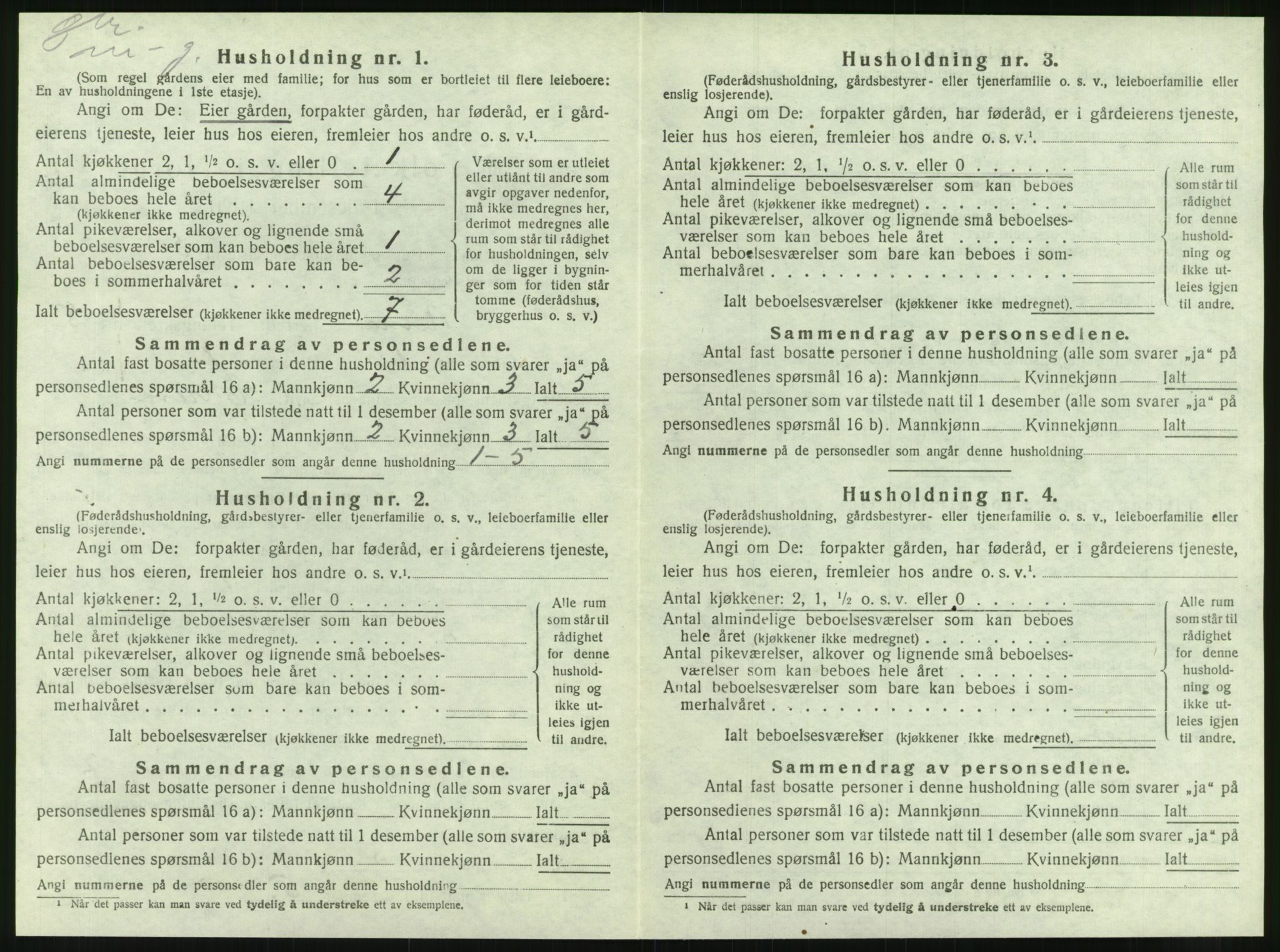 SAT, 1920 census for Nesna, 1920, p. 936