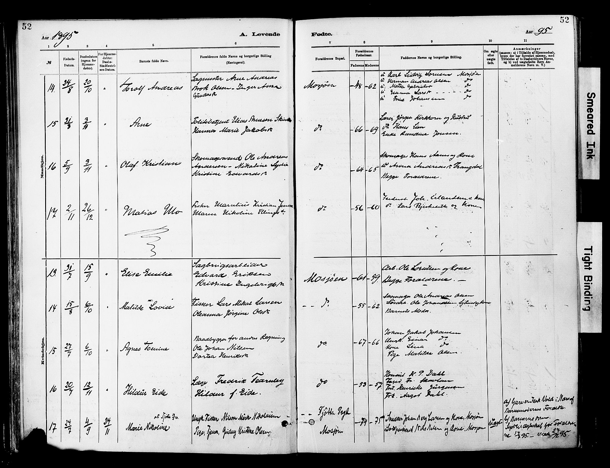 Ministerialprotokoller, klokkerbøker og fødselsregistre - Nordland, SAT/A-1459/820/L0296: Parish register (official) no. 820A17, 1880-1903, p. 52