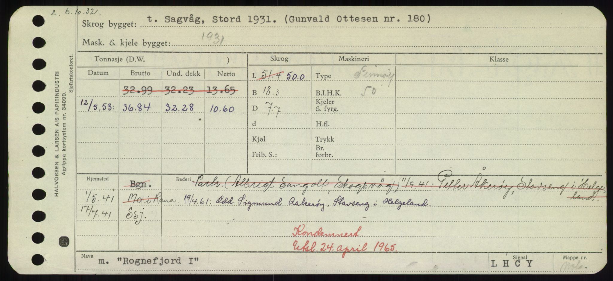 Sjøfartsdirektoratet med forløpere, Skipsmålingen, RA/S-1627/H/Hd/L0031: Fartøy, Rju-Sam, p. 49