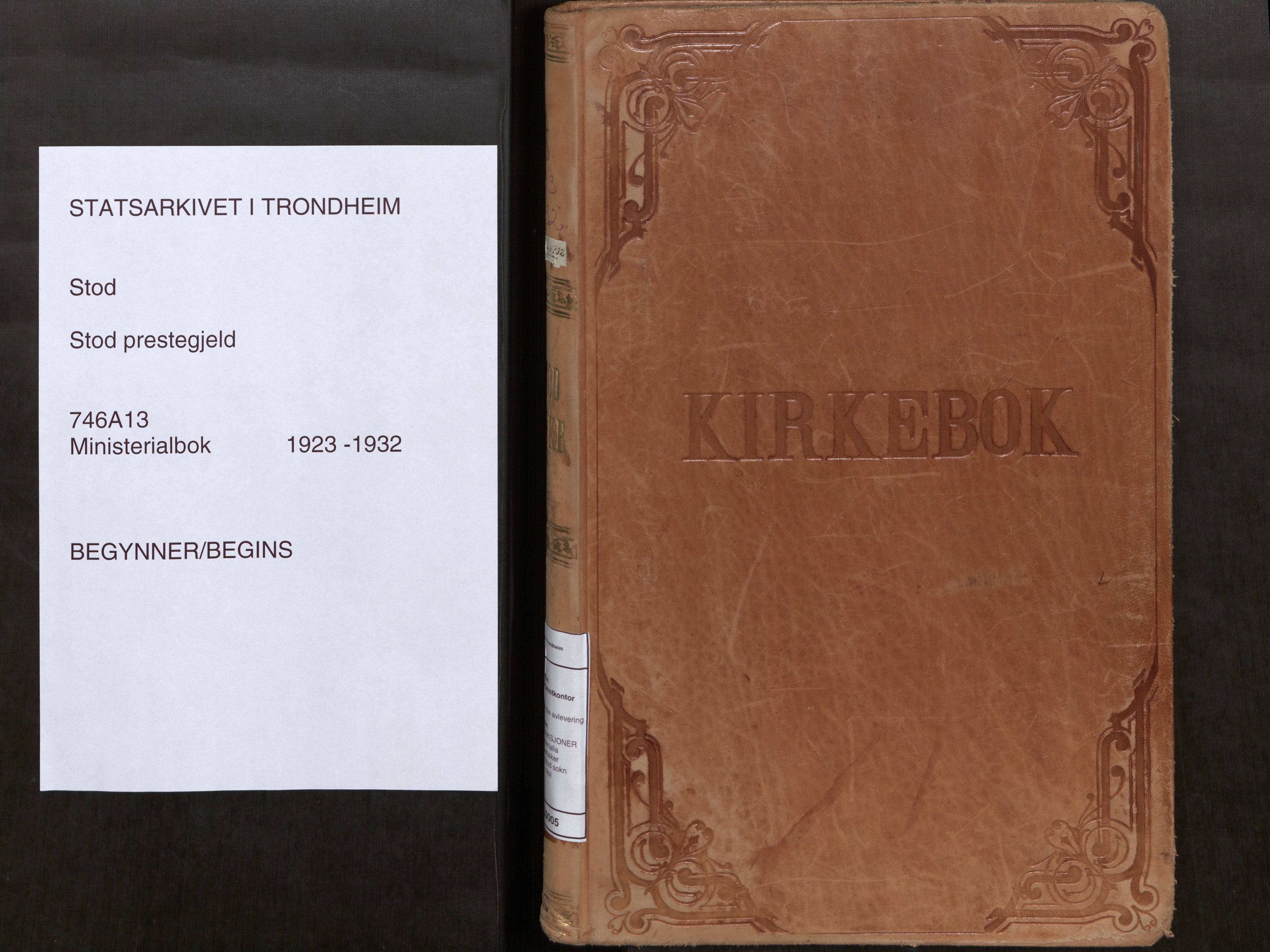 Stod sokneprestkontor, SAT/A-1164/1/I/I1/I1a/L0005: Parish register (official) no. 5, 1923-1932