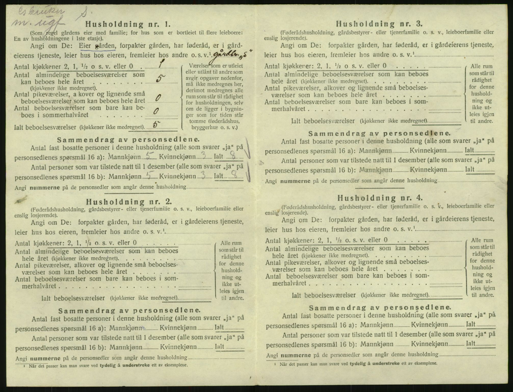 SAK, 1920 census for Vegusdal, 1920, p. 348