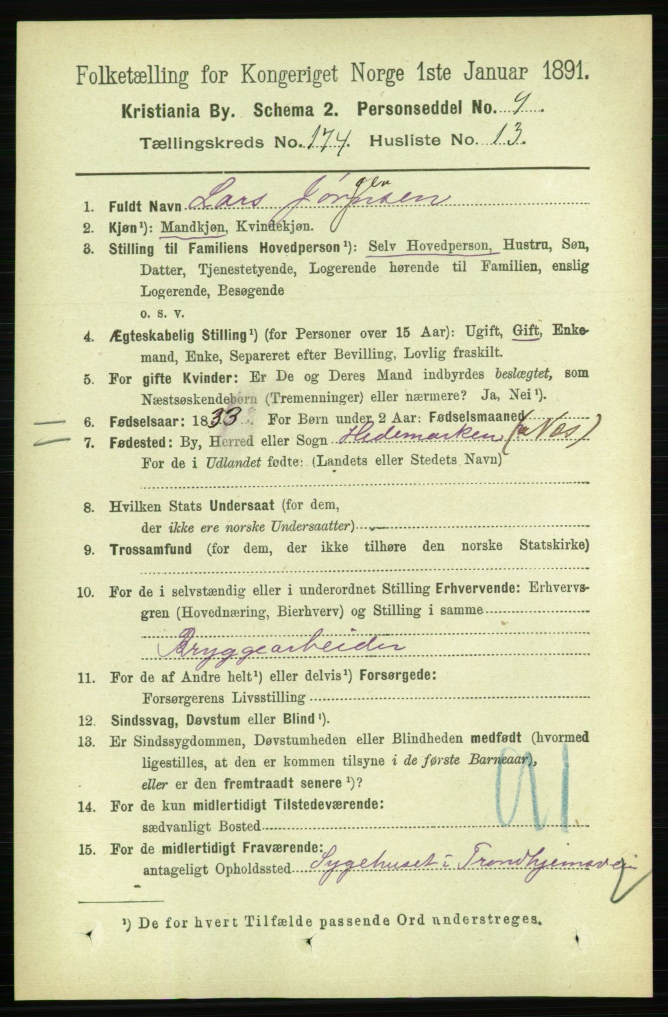 RA, 1891 census for 0301 Kristiania, 1891, p. 104131