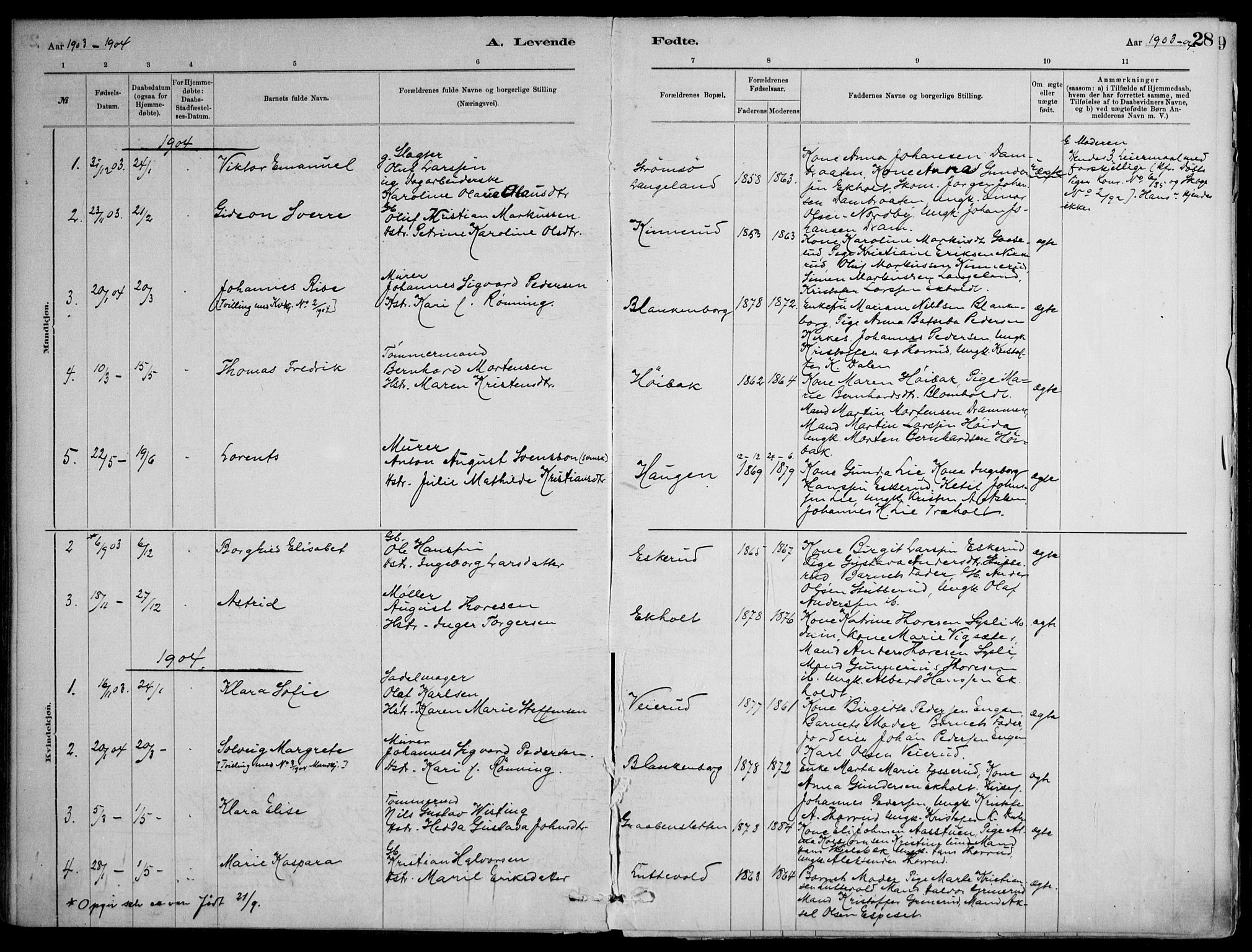 Skoger kirkebøker, AV/SAKO-A-59/F/Fb/L0001: Parish register (official) no. II 1, 1885-1913, p. 28