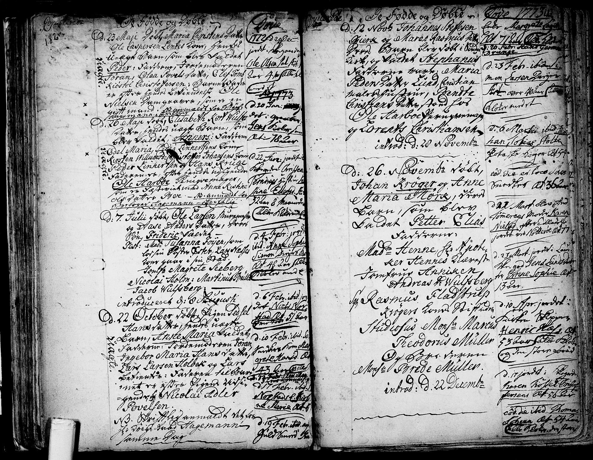 Tønsberg kirkebøker, AV/SAKO-A-330/F/Fb/L0001: Parish register (official) no. II 1, 1690-1796, p. 182-183