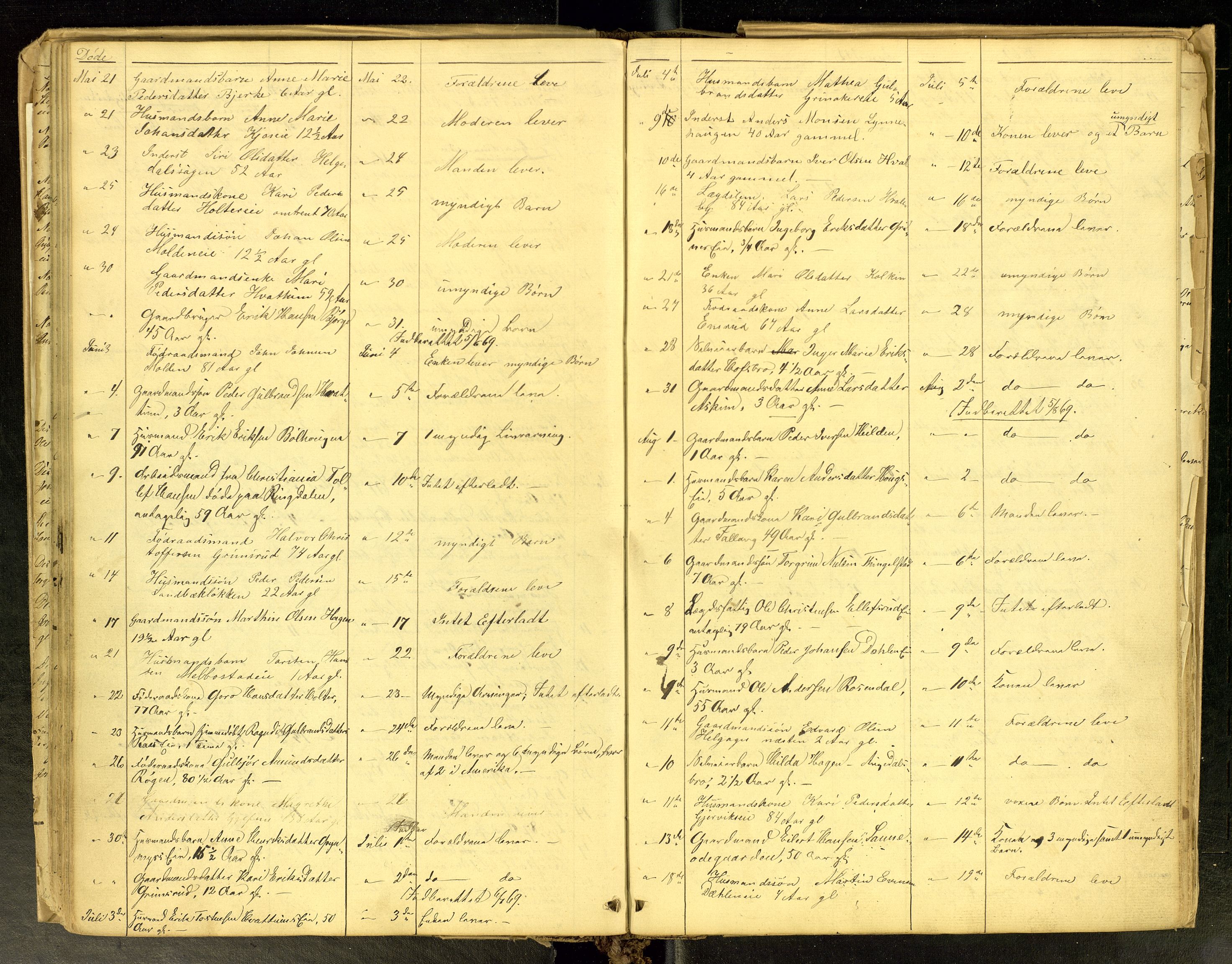 Gran lensmannskontor, AV/SAH-LOG-010/H/Ha/L0001: Dødsfallsprotokoll, 1856-1883