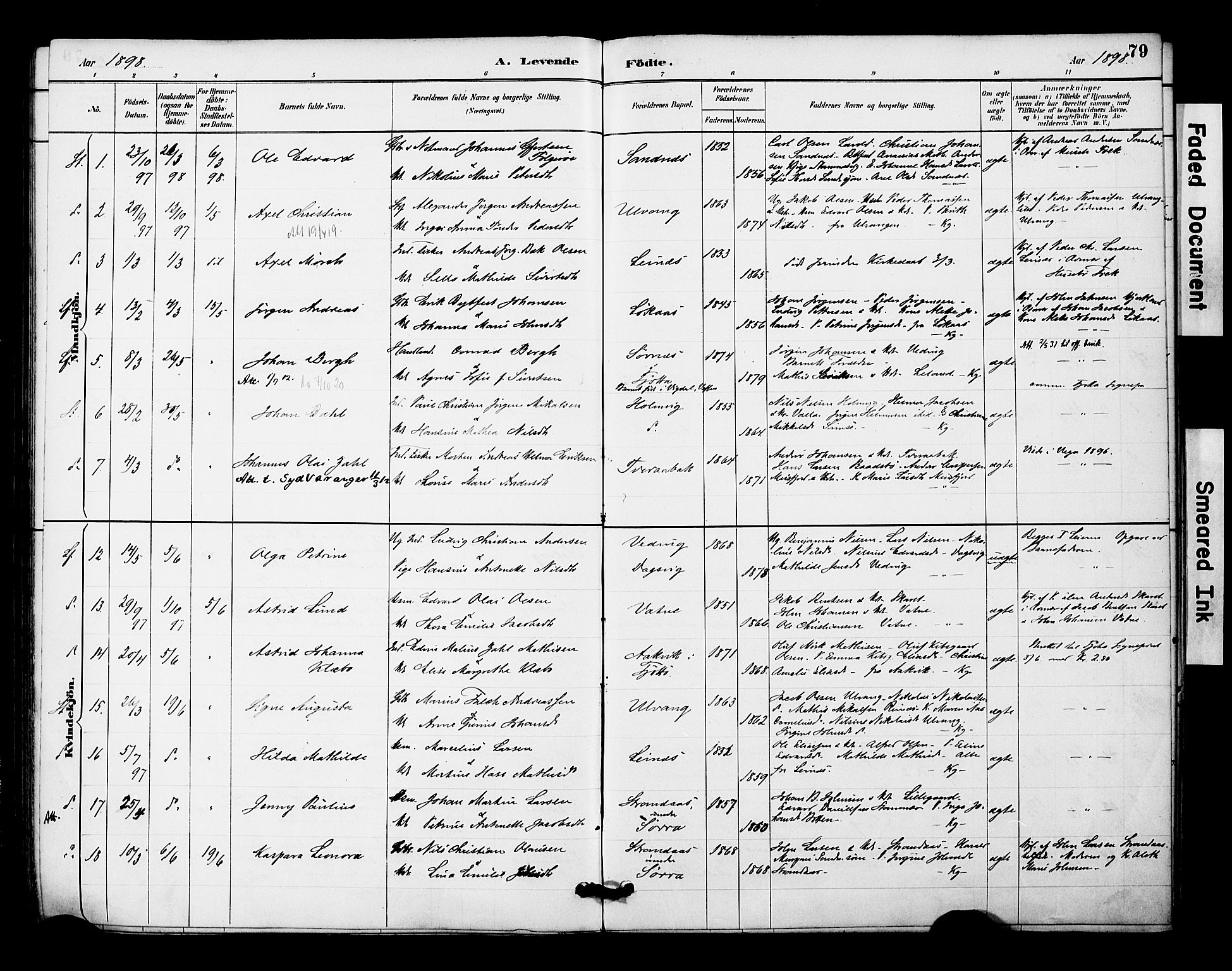 Ministerialprotokoller, klokkerbøker og fødselsregistre - Nordland, AV/SAT-A-1459/831/L0471: Parish register (official) no. 831A02, 1886-1901, p. 79