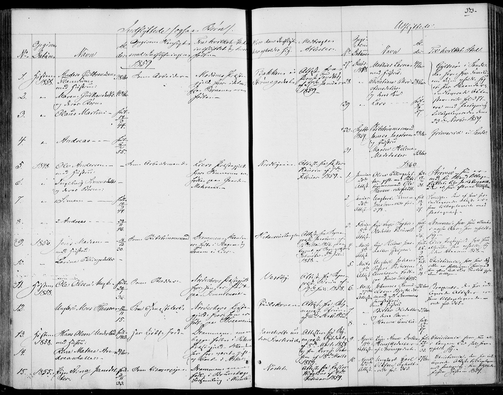 Skoger kirkebøker, SAKO/A-59/F/Fa/L0003: Parish register (official) no. I 3, 1842-1861, p. 373