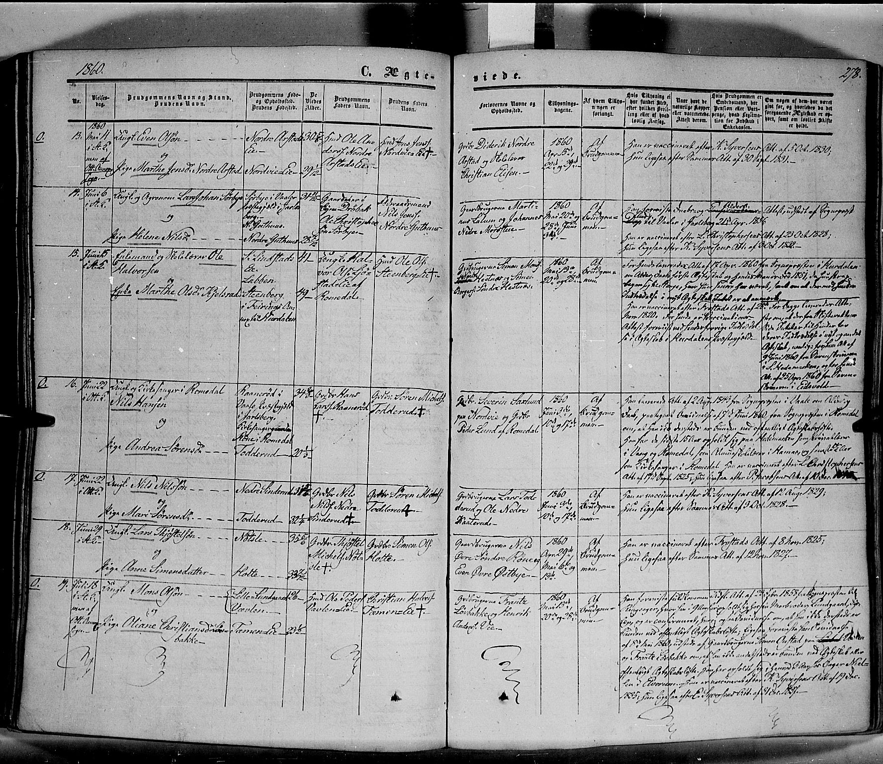 Stange prestekontor, AV/SAH-PREST-002/K/L0012: Parish register (official) no. 12, 1852-1862, p. 278