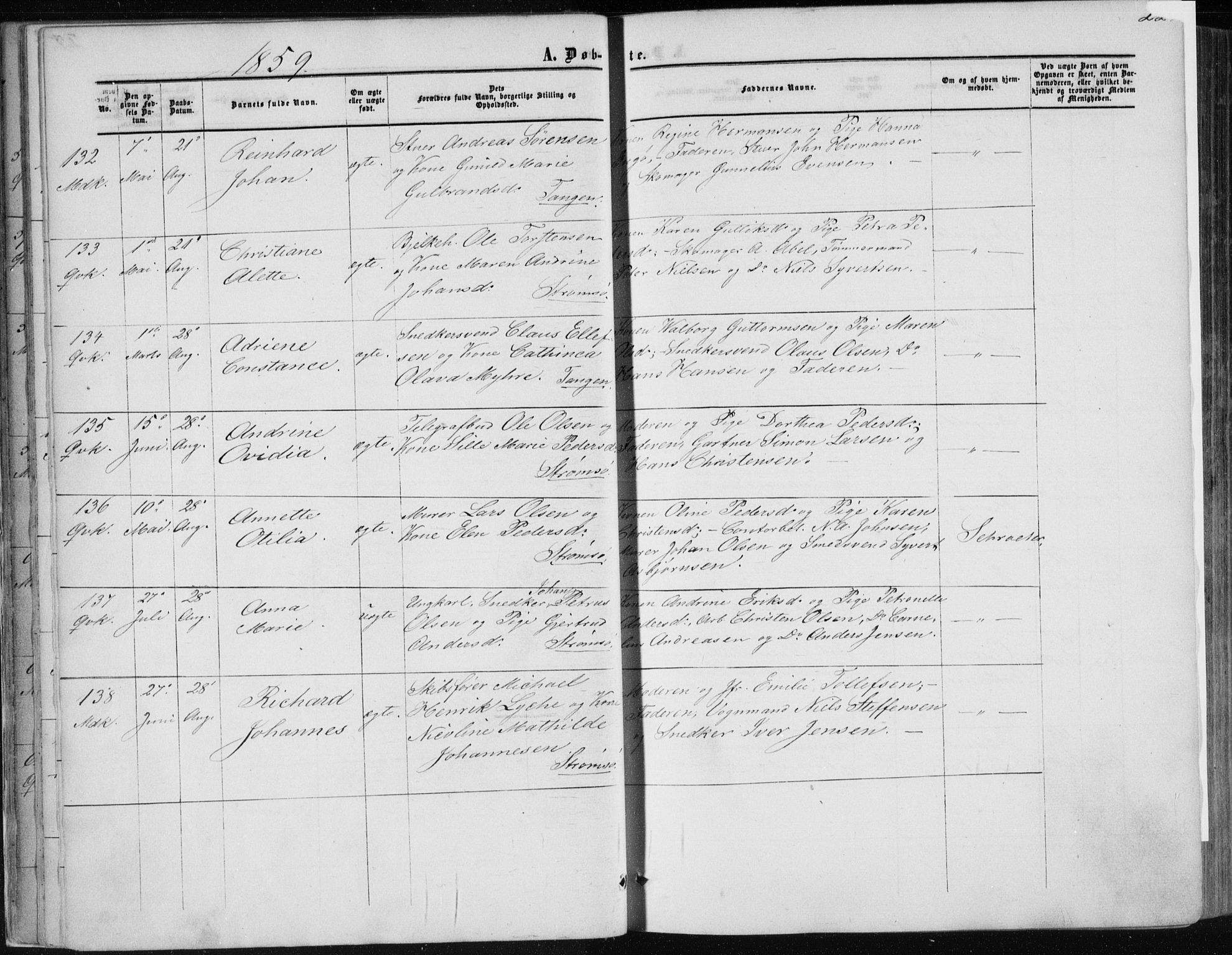 Strømsø kirkebøker, AV/SAKO-A-246/F/Fa/L0015: Parish register (official) no. I 15, 1859-1868, p. 22