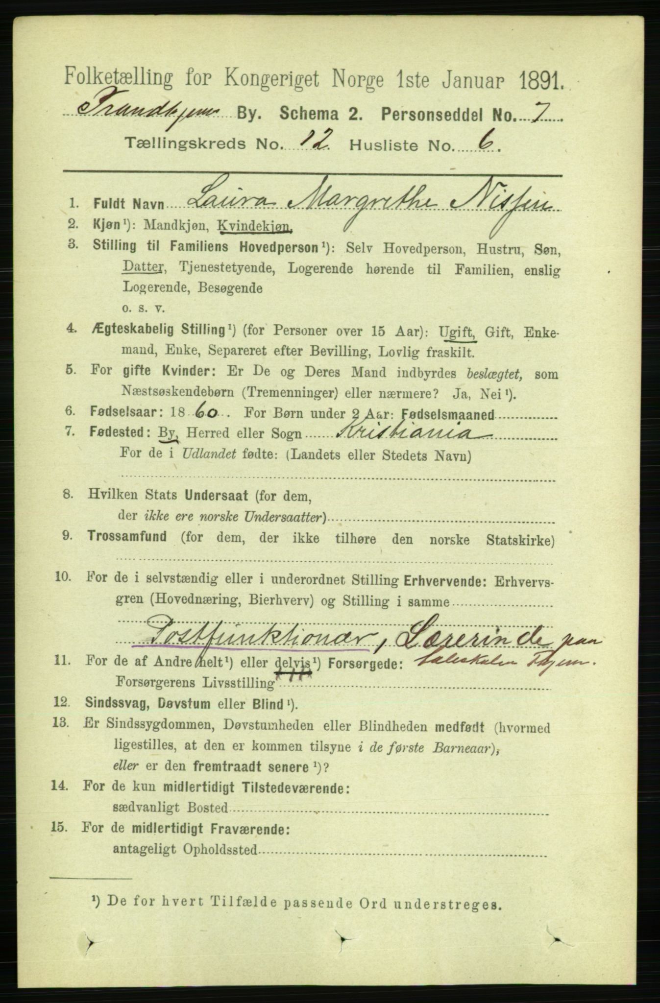 RA, 1891 census for 1601 Trondheim, 1891, p. 9523