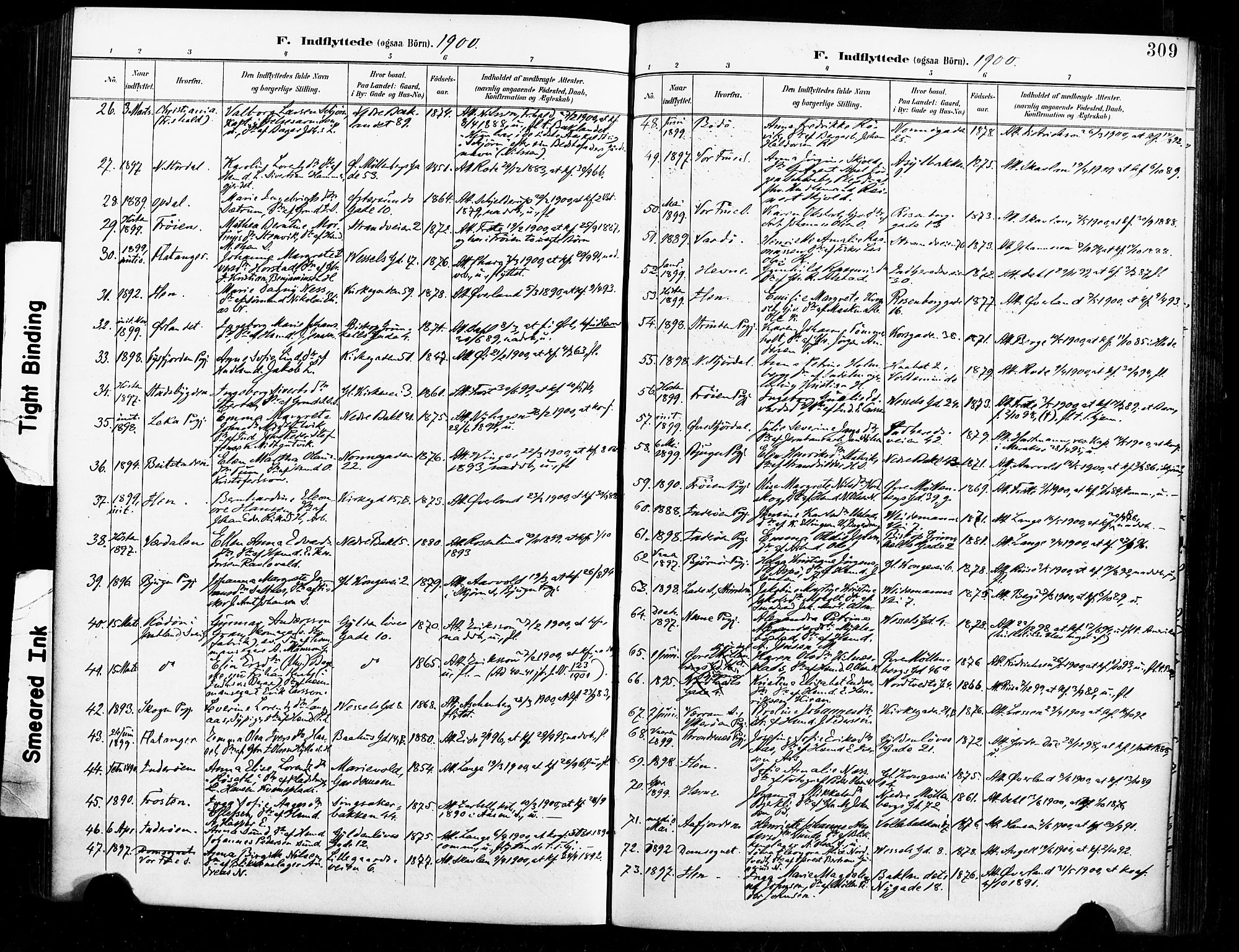 Ministerialprotokoller, klokkerbøker og fødselsregistre - Sør-Trøndelag, SAT/A-1456/604/L0198: Parish register (official) no. 604A19, 1893-1900, p. 309