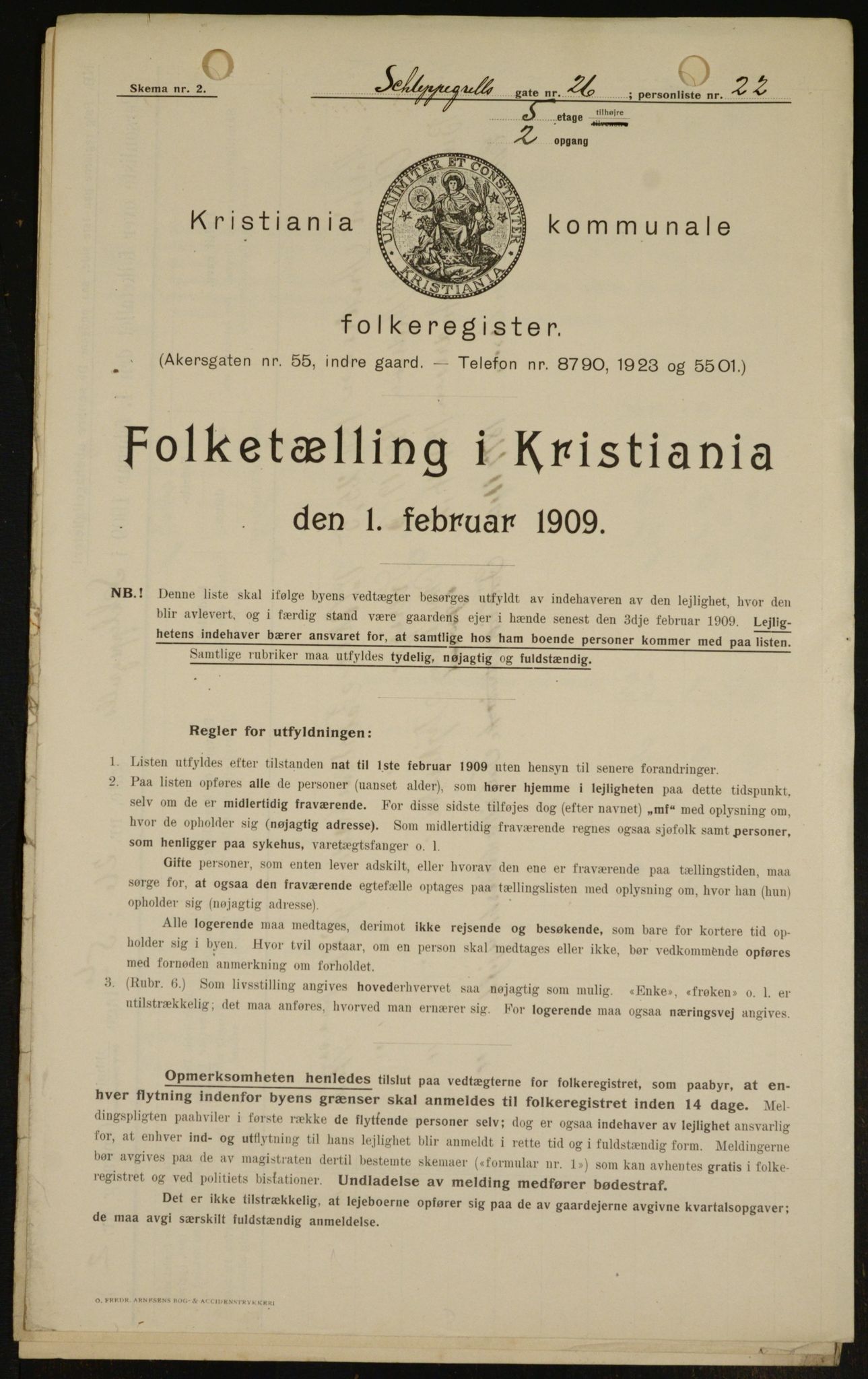 OBA, Municipal Census 1909 for Kristiania, 1909, p. 82042