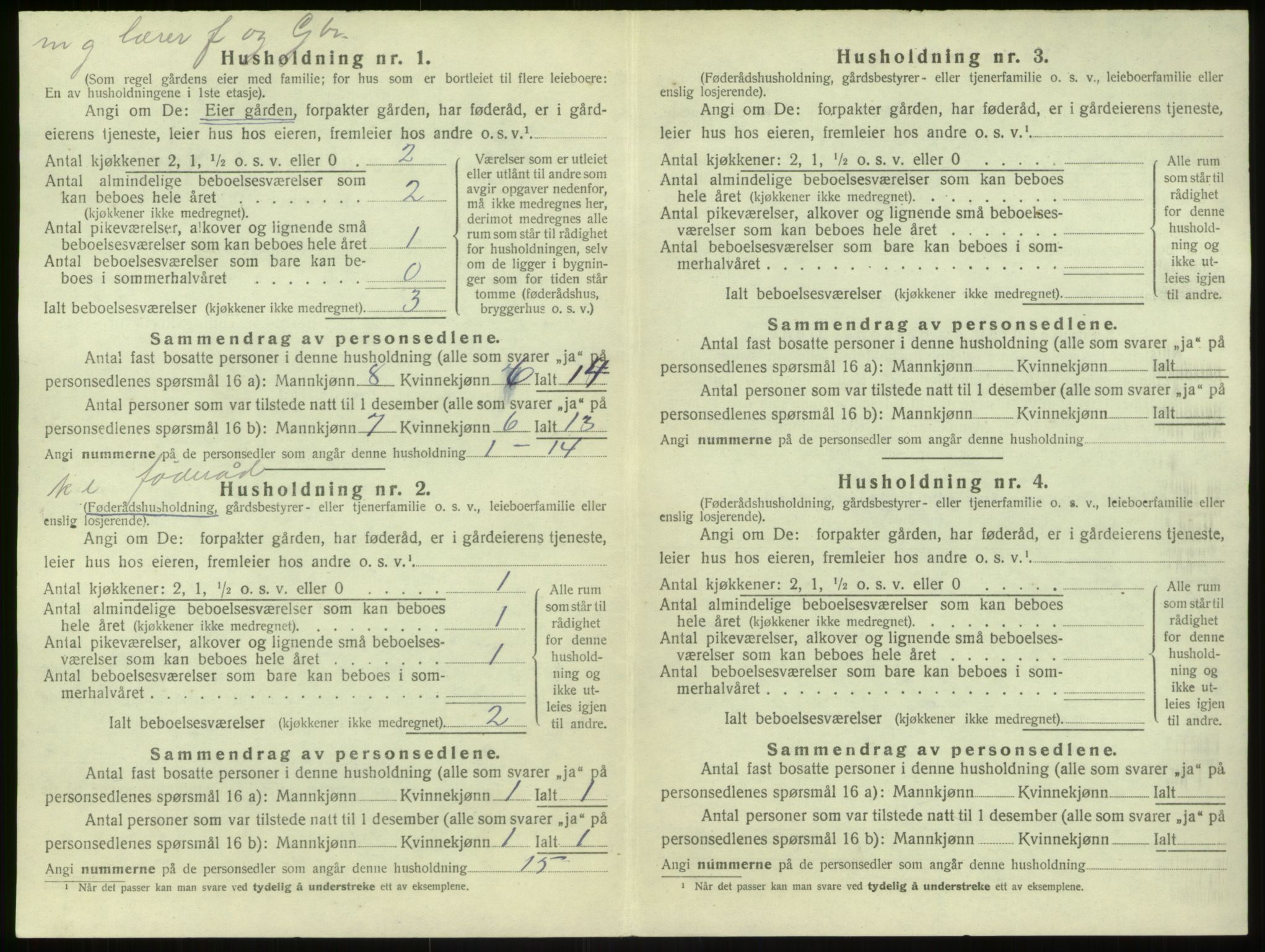 SAB, 1920 census for Modalen, 1920, p. 230