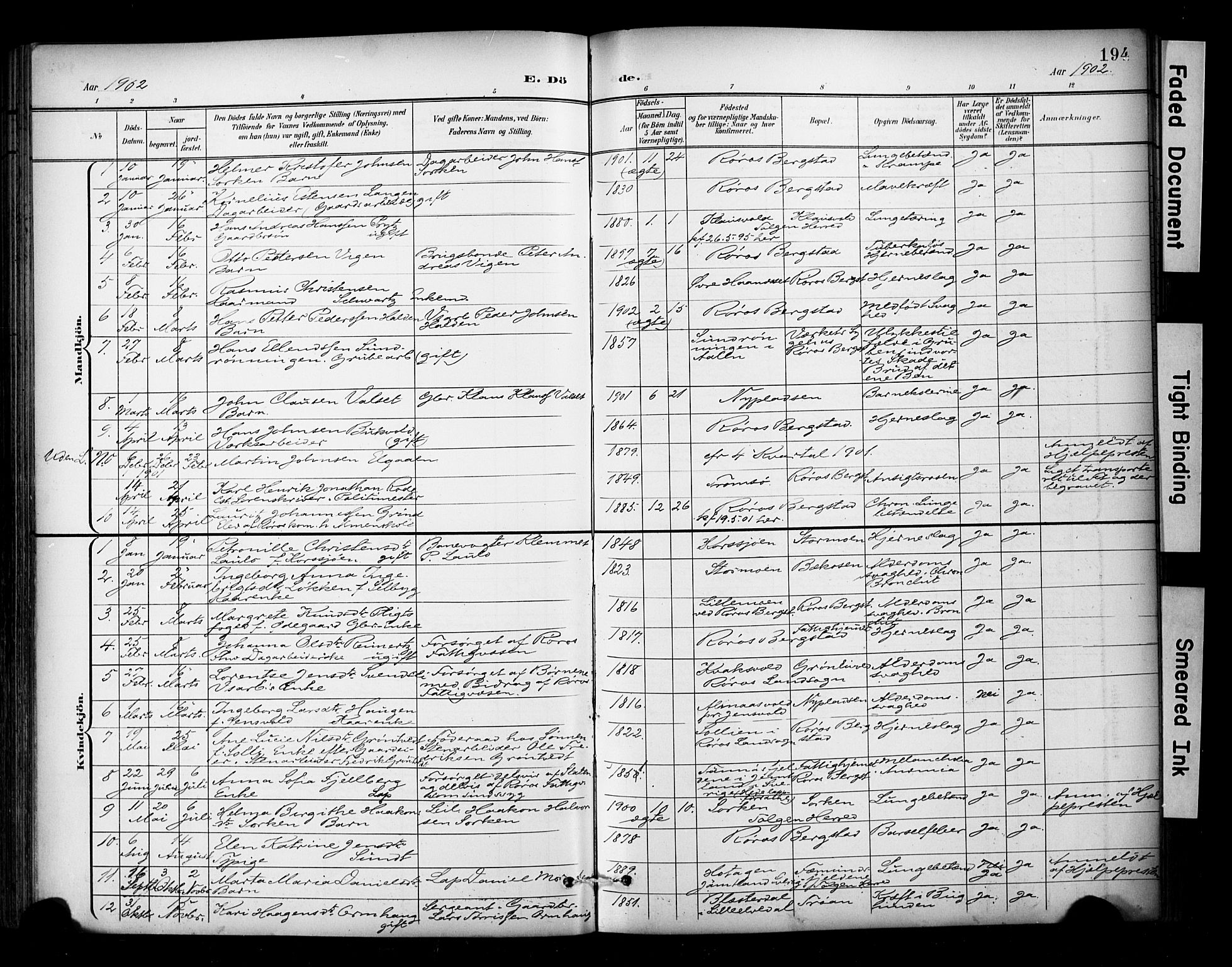 Ministerialprotokoller, klokkerbøker og fødselsregistre - Sør-Trøndelag, SAT/A-1456/681/L0936: Parish register (official) no. 681A14, 1899-1908, p. 194