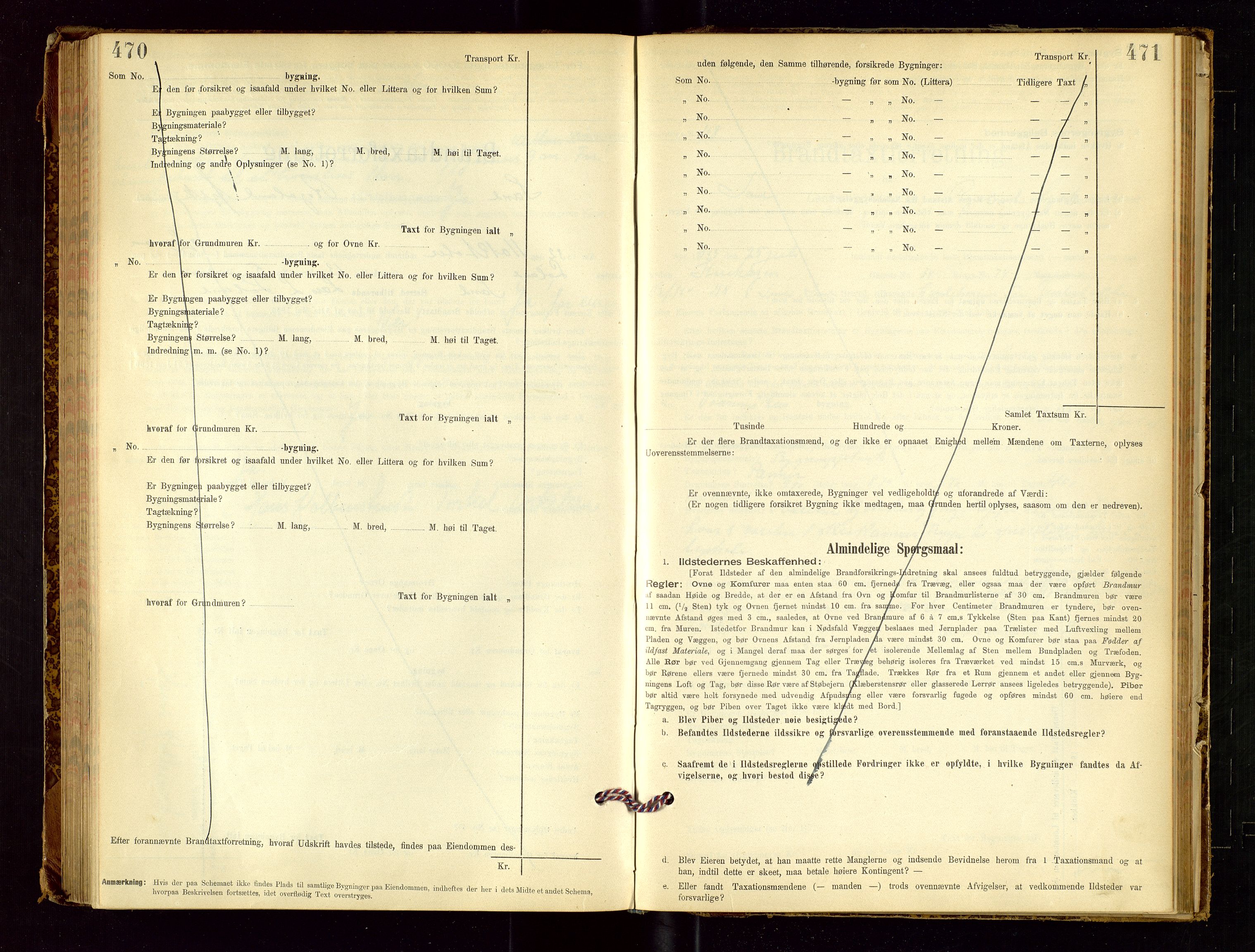 Sand lensmannskontor, AV/SAST-A-100415/Goc/L0001: "Brandtaxationsprotokol", 1895-1935, p. 470-471