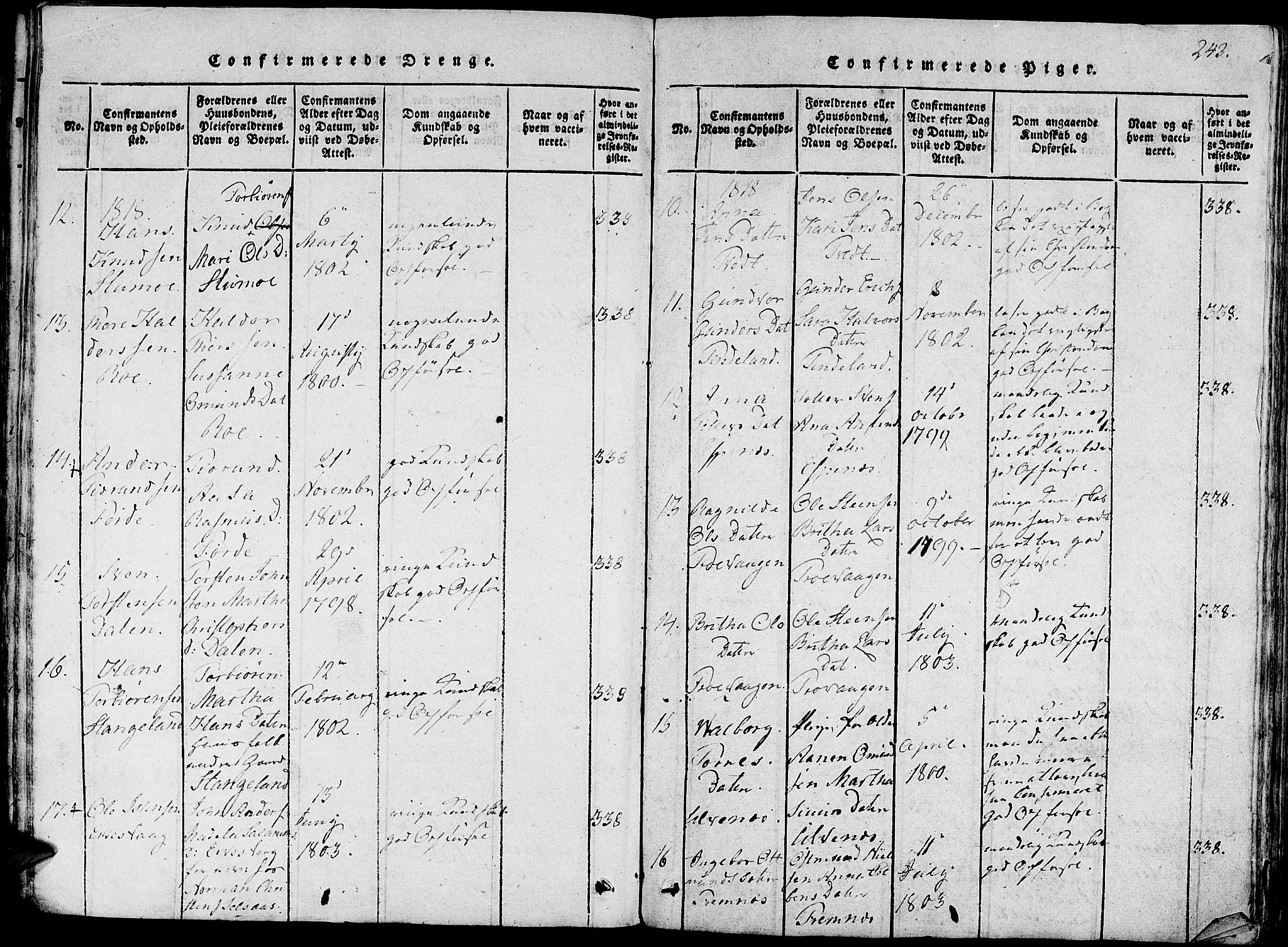 Fjelberg sokneprestembete, AV/SAB-A-75201/H/Haa: Parish register (official) no. A 4, 1816-1822, p. 243