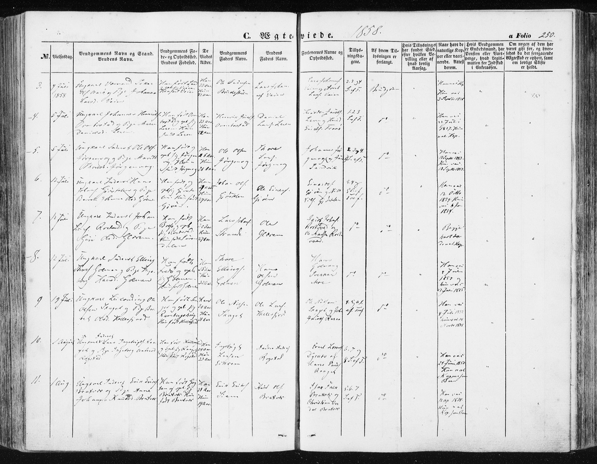 Ministerialprotokoller, klokkerbøker og fødselsregistre - Møre og Romsdal, AV/SAT-A-1454/581/L0937: Parish register (official) no. 581A05, 1853-1872, p. 250