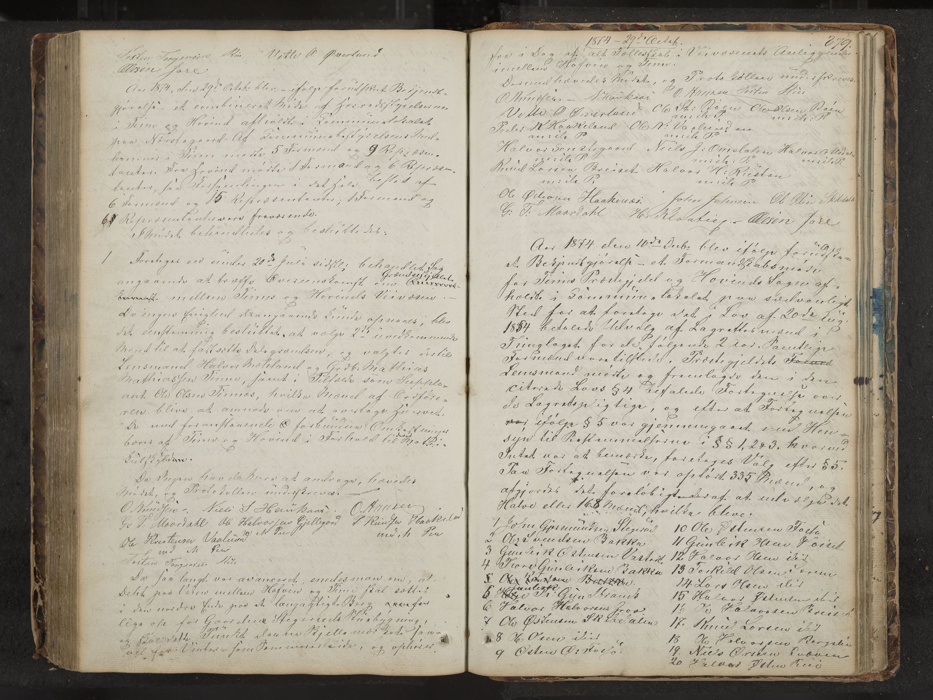 Tinn formannskap og sentraladministrasjon, IKAK/0826021-1/A/Aa/L0001: Møtebok, 1838-1882, p. 279