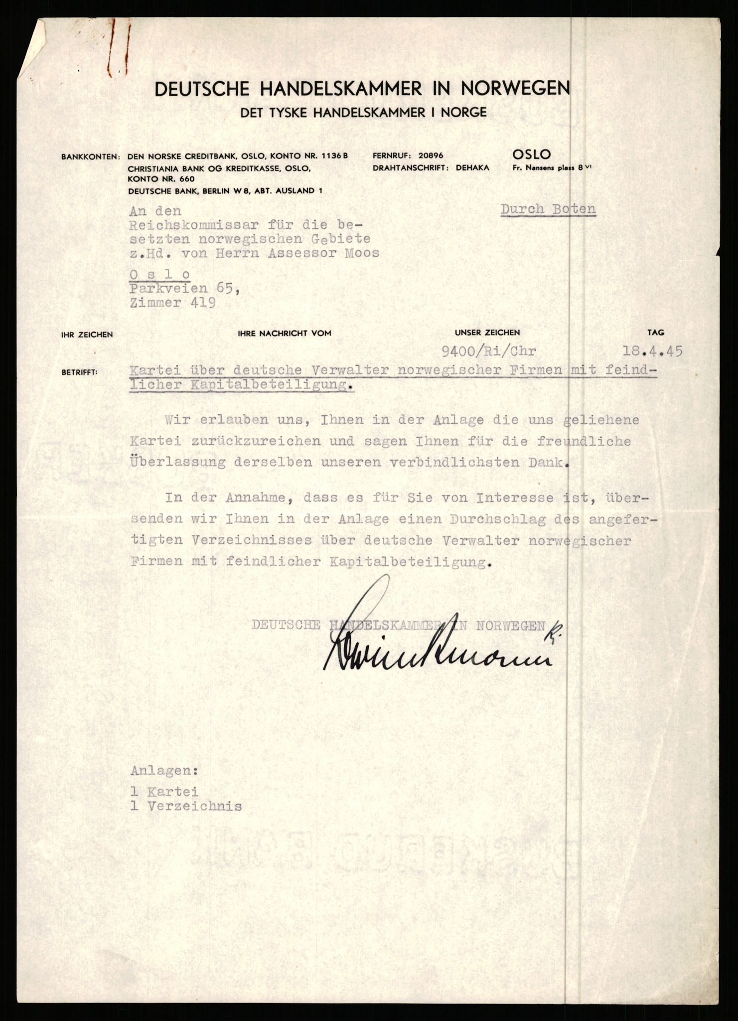 Forsvarets Overkommando. 2 kontor. Arkiv 11.4. Spredte tyske arkivsaker, AV/RA-RAFA-7031/D/Dar/Darb/L0017: Reichskommissariat - Deutsche Handelskammer in Norwegen, 1942, p. 8