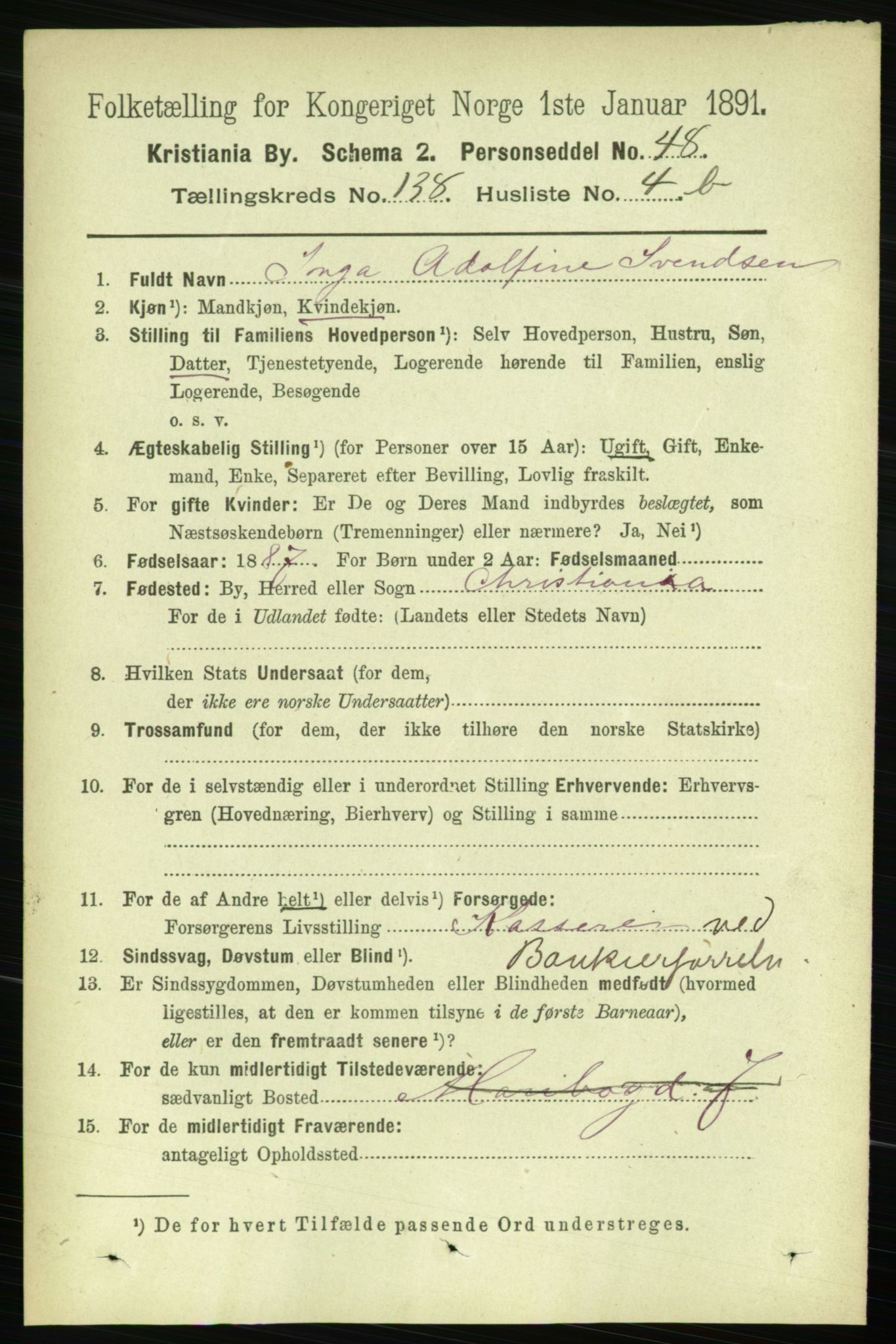 RA, 1891 census for 0301 Kristiania, 1891, p. 76590